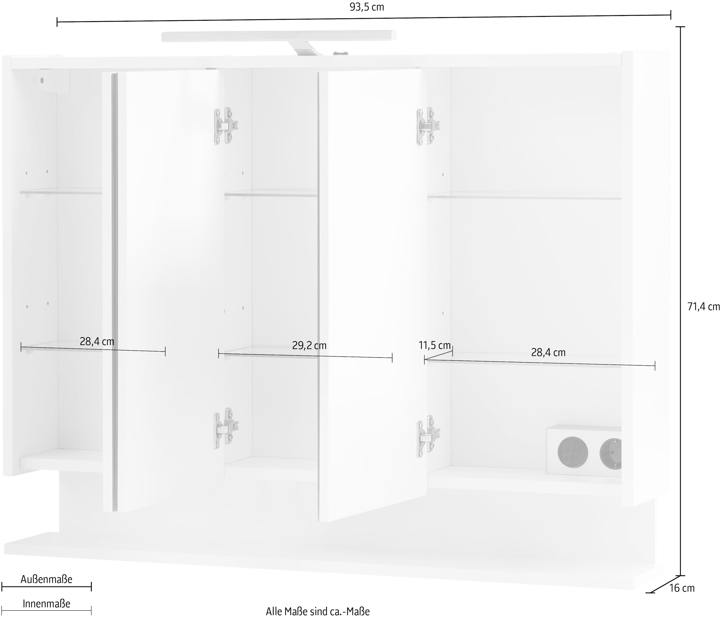 INOSIGN Spiegelschrank »List«, Breite 93,5 cm