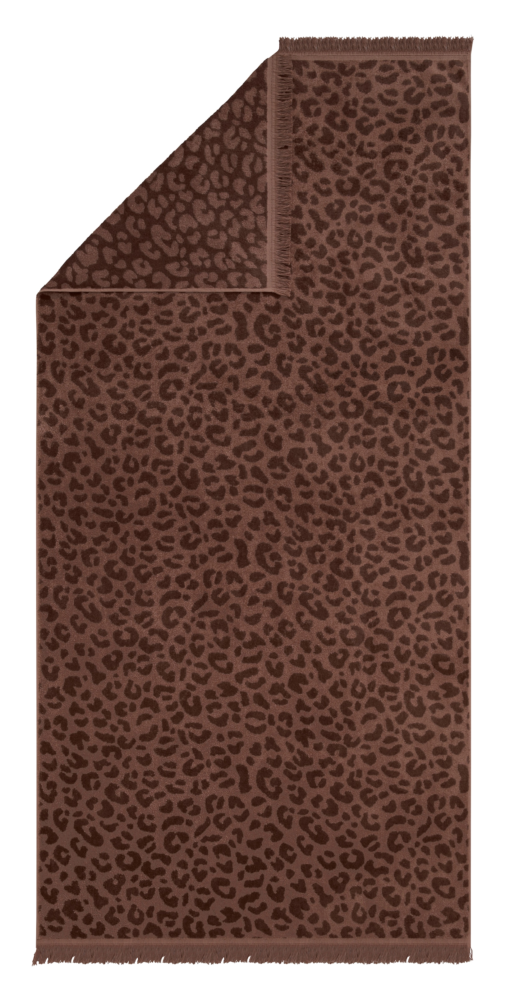 OTTO home Strandtuch »Tiffani, Leopardenmuster, Premium Strandtücher 2-tlg, 500 gr/m²« 90x180 cm, Animal Print, Leo, modern, Urlaub, mit Fransen