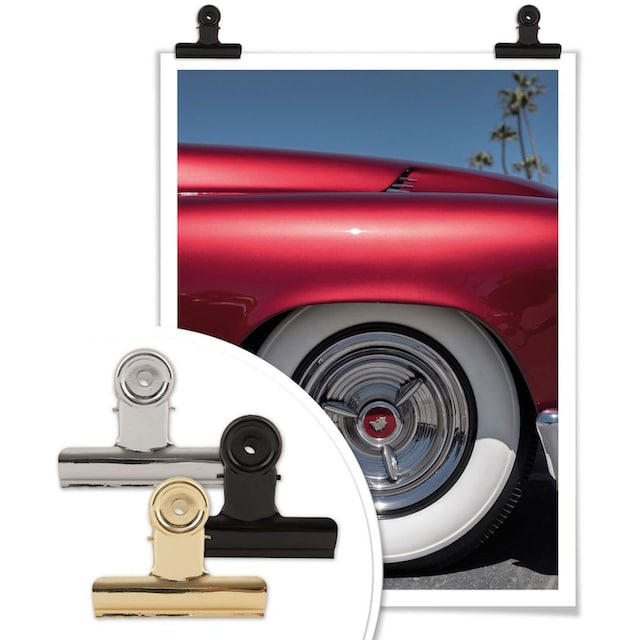 Wall-Art Poster »Vintage Auto Rot Retro Oldtimer«, Landschaft, (1 St.),  Poster ohne Bilderrahmen auf Raten kaufen