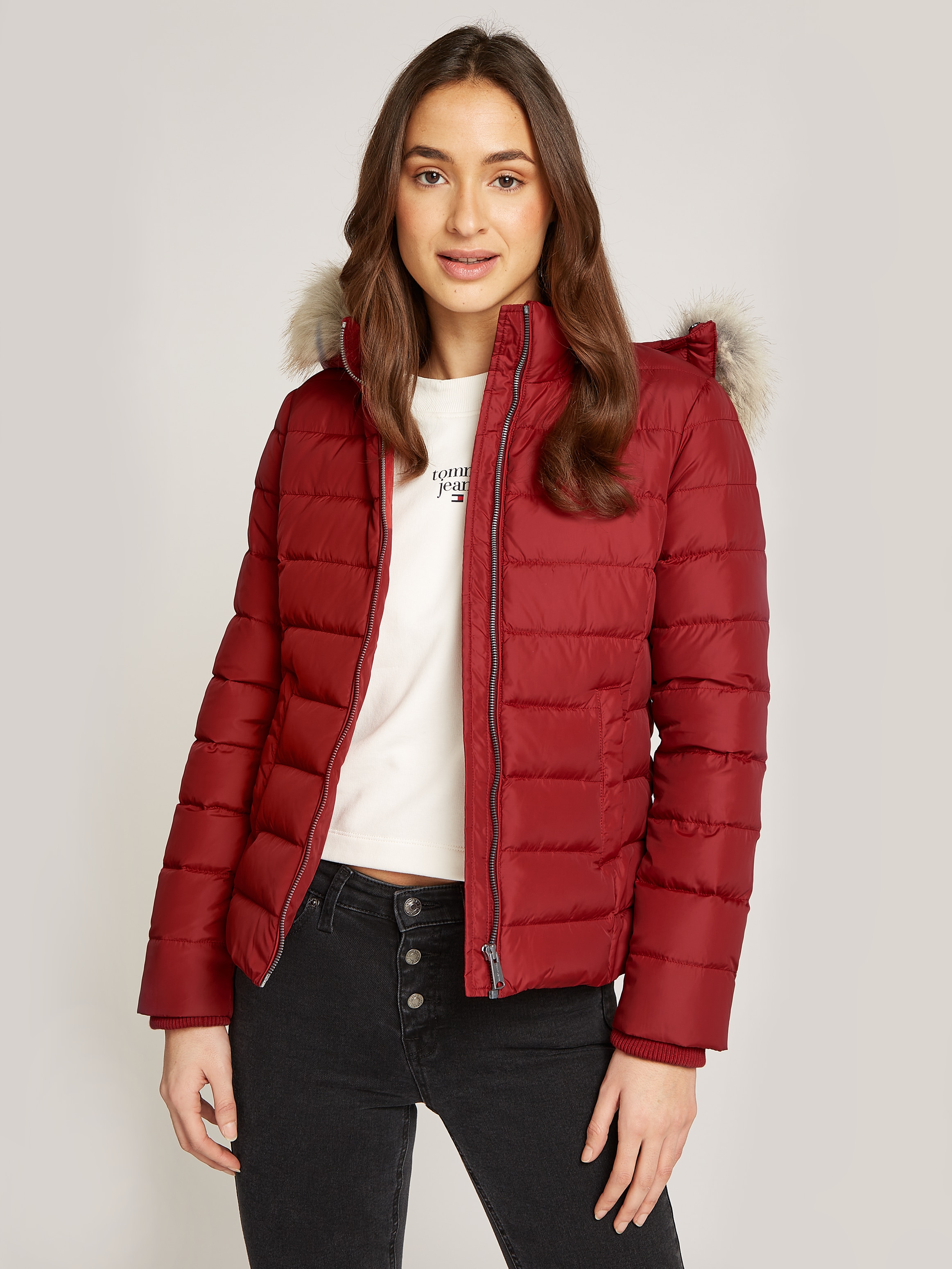 Steppjacke »TJW BASIC HOODED DOWN JACKET EXT«, mit Kapuze, mit Logostickerei