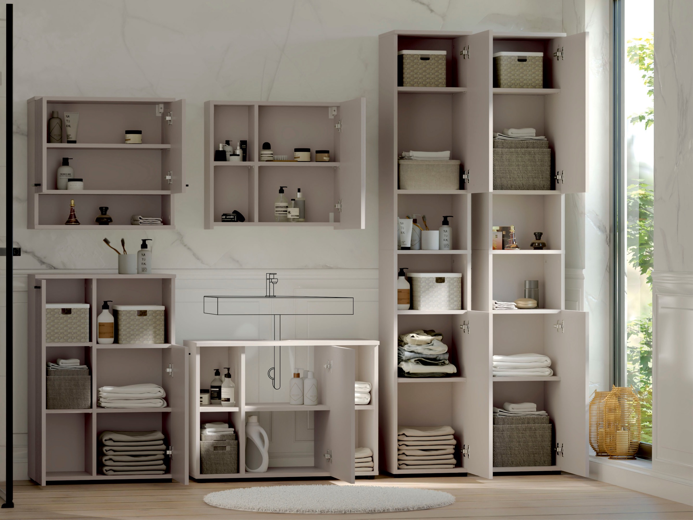 RESPEKTA Badezimmer-Set »Tilda« 6 Stk. tlg.