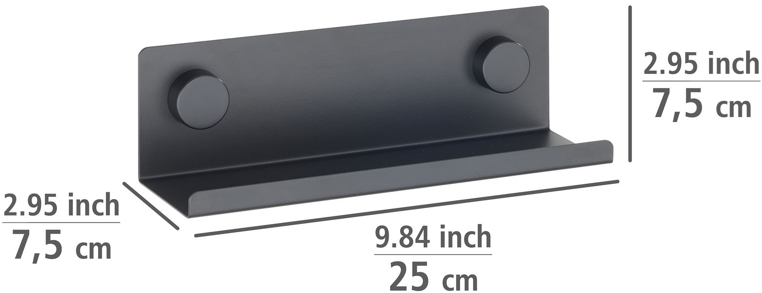 WENKO Gewürzregal »Modell Jet S«, Küchenregal für die Wand, Industrial Style, pulverbeschichtetes Metall