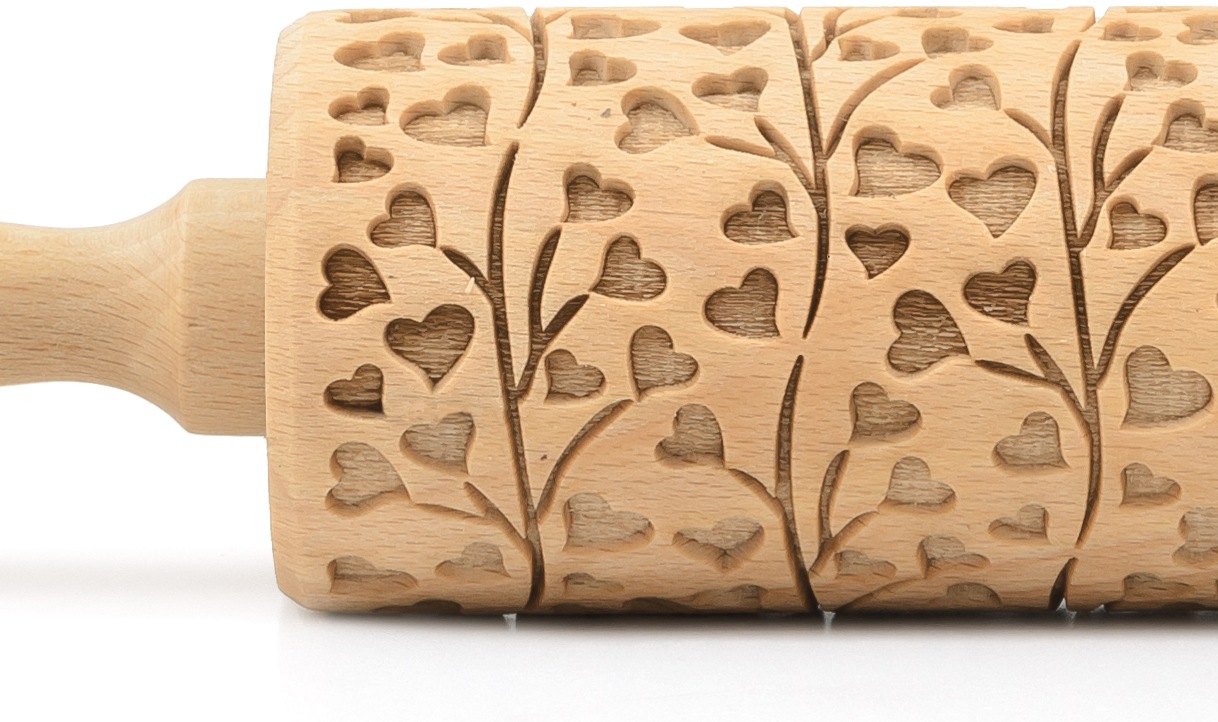 folkroll Teigroller »3D-Motiv-Teigrolle« Spring Hearts