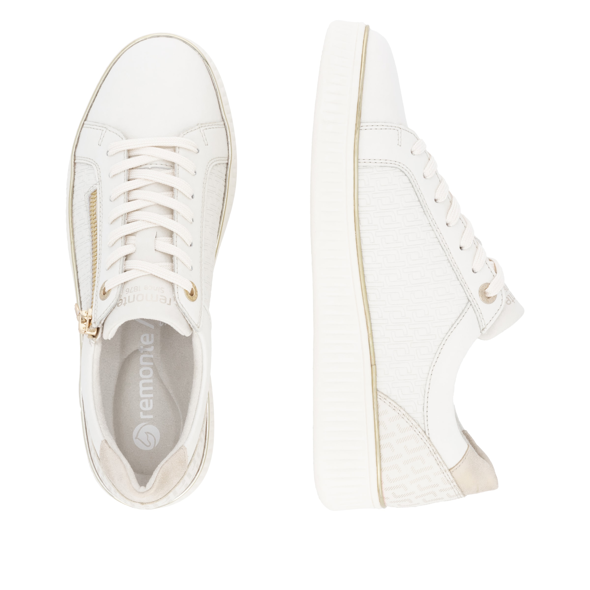 Remonte Plateausneaker, Freizeitschuh, Halbschuh, Schnürerschuh, seitlicher Reißverschluss