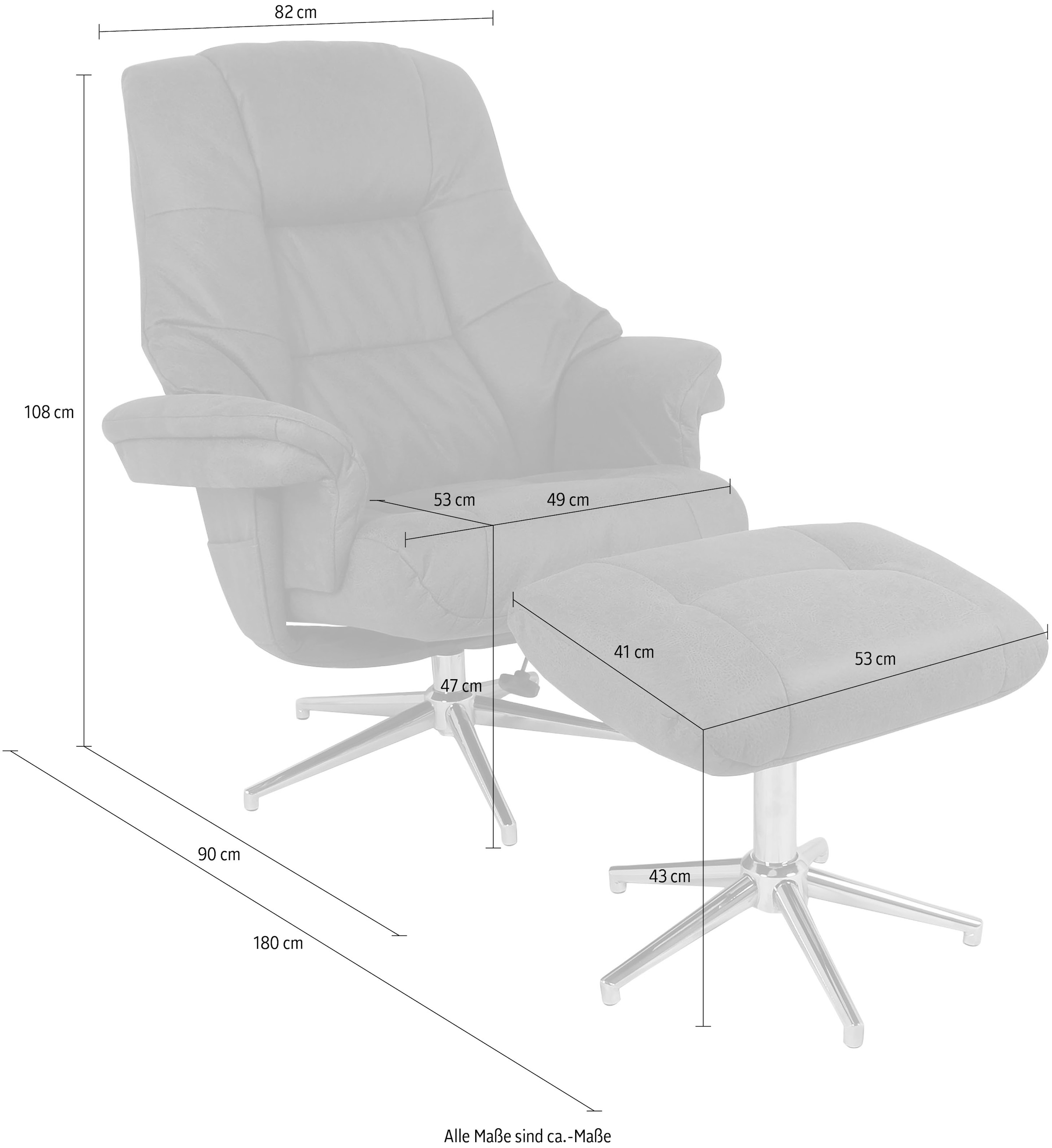 Duo Collection TV-Sessel »Burnaby«, und mit 360 Grad Hocker Relaxfunktion, bequem drehbar bestellen