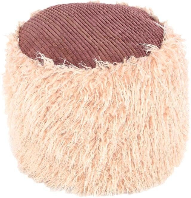 Kayoom Pouf »Fellpouf Bobtail 125, Fellhocker in zweifarbigem Design«, (1 St.), modern, dekorativ, kindersicherer Reißverschluss an der Unterseite