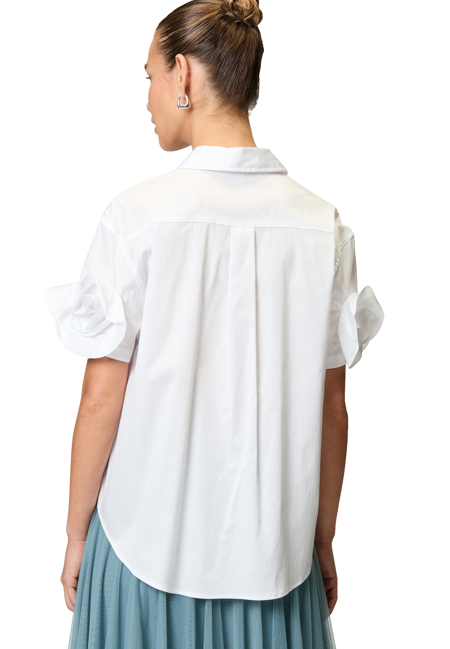 Zero Klassische Bluse »Bluse mit Stoffblume am Ärmel«