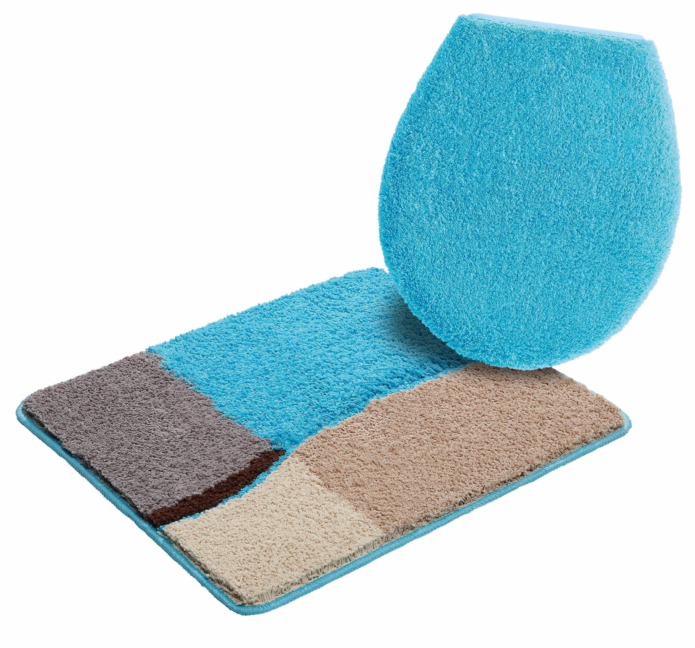 my home Badematte »Belio, Badvorleger, Badezimmer Teppich«, rutschhemmend beschichtet, fußbodenheizungsgeeignet-schnell trocknend-strapazierfähig, Badematte, Badteppich, Badematten auch als 2 tlg. Set erhältlich, bunt