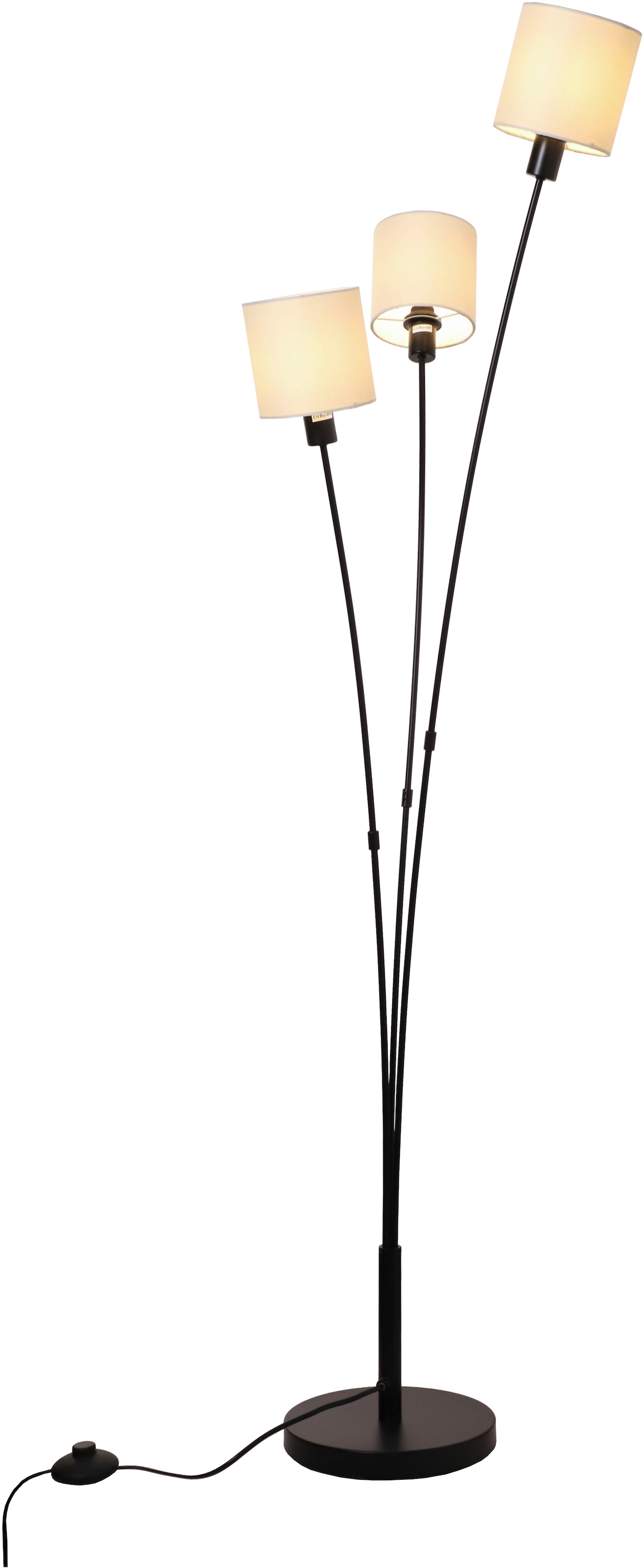 OTTO home Stehlampe »Avveline« E14 1 Stk. Stehlampe, 3-flammig mit Leinenschirmen, 148 cm hoch
