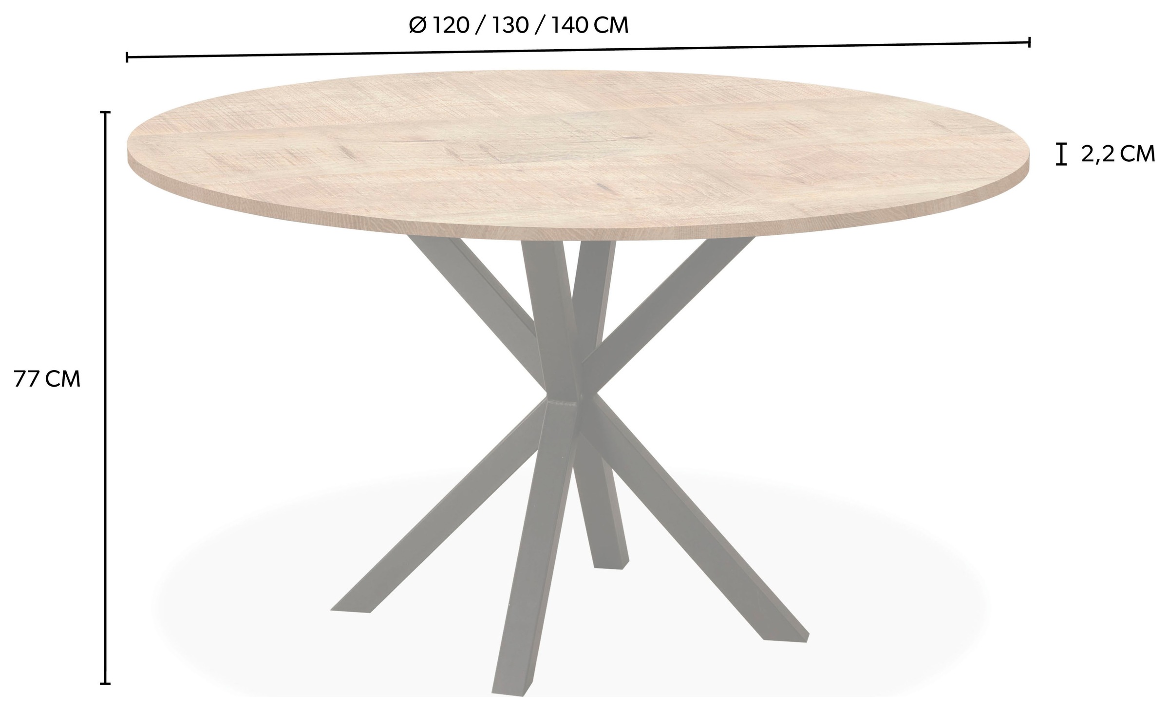 OMG Design Esstisch »Kent« 1 Stk. tlg. Hochwertige Melamin-Tischplatte mit Metallgestell