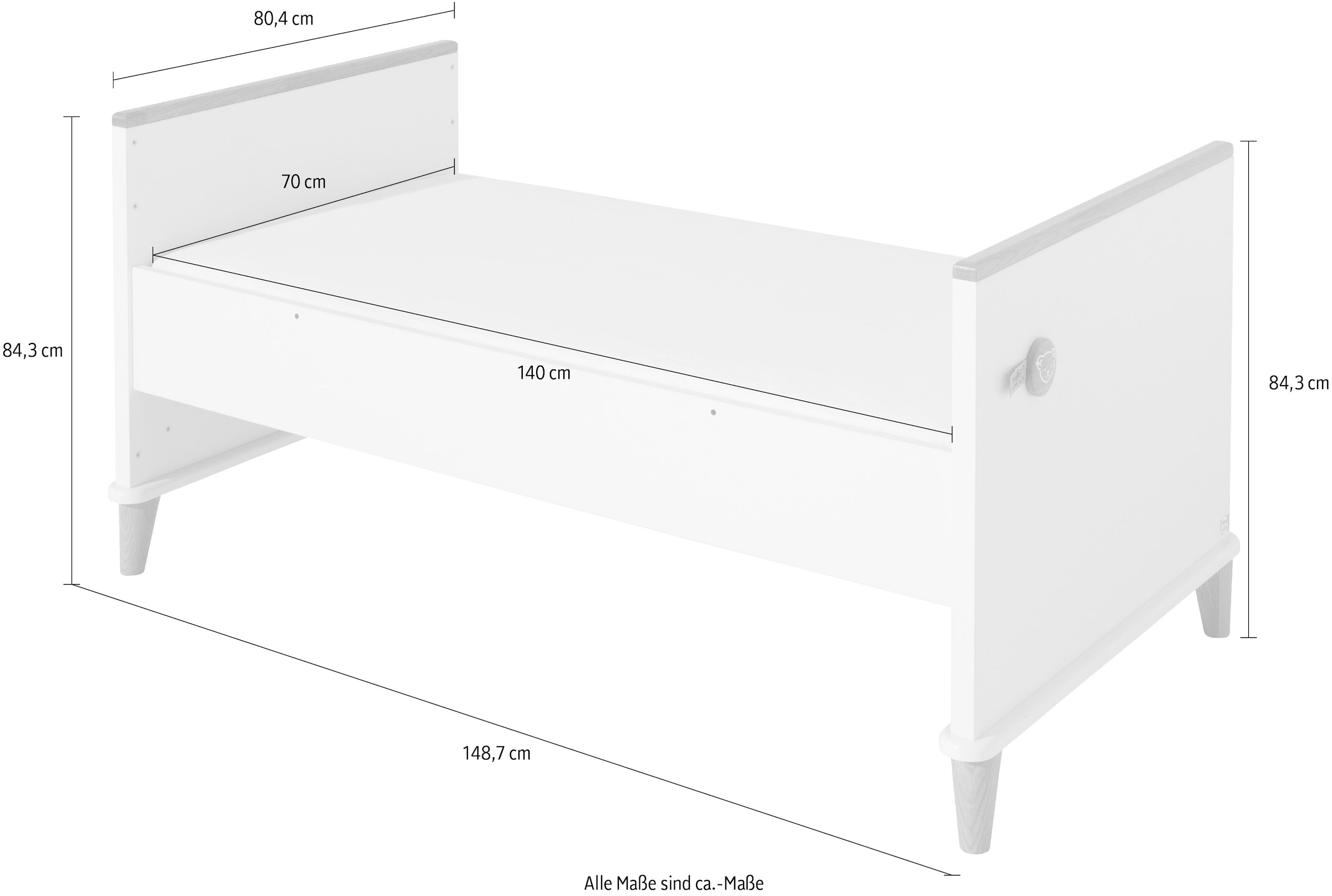 PAIDI Kinderbett »"Lotte & Fynn"«, inklusive 4-fach höhenverstellbarem AIRWELL® Comfort Federleistenrost