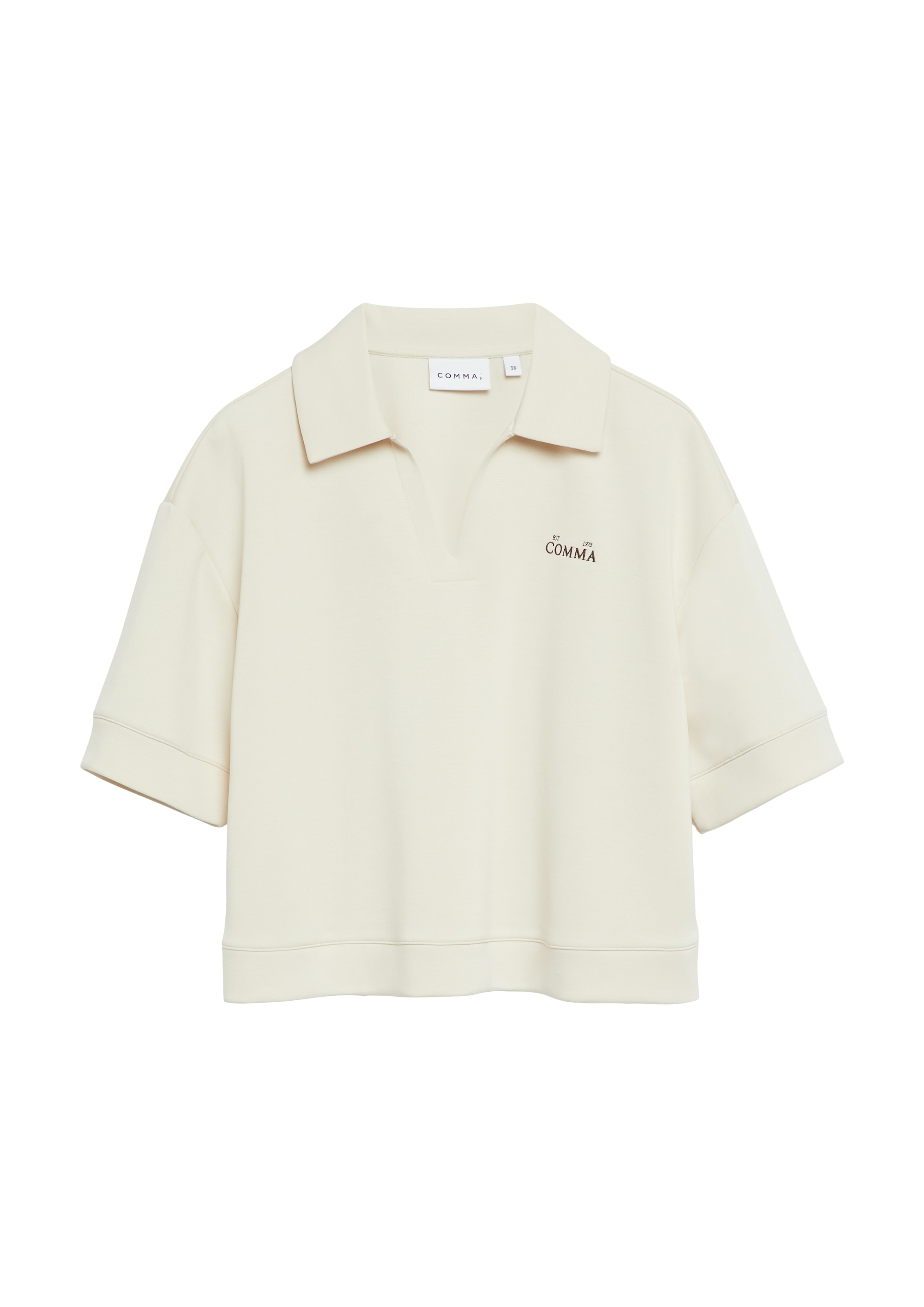 Comma Sweatshirt , Halbarm mit Hemdkragen
