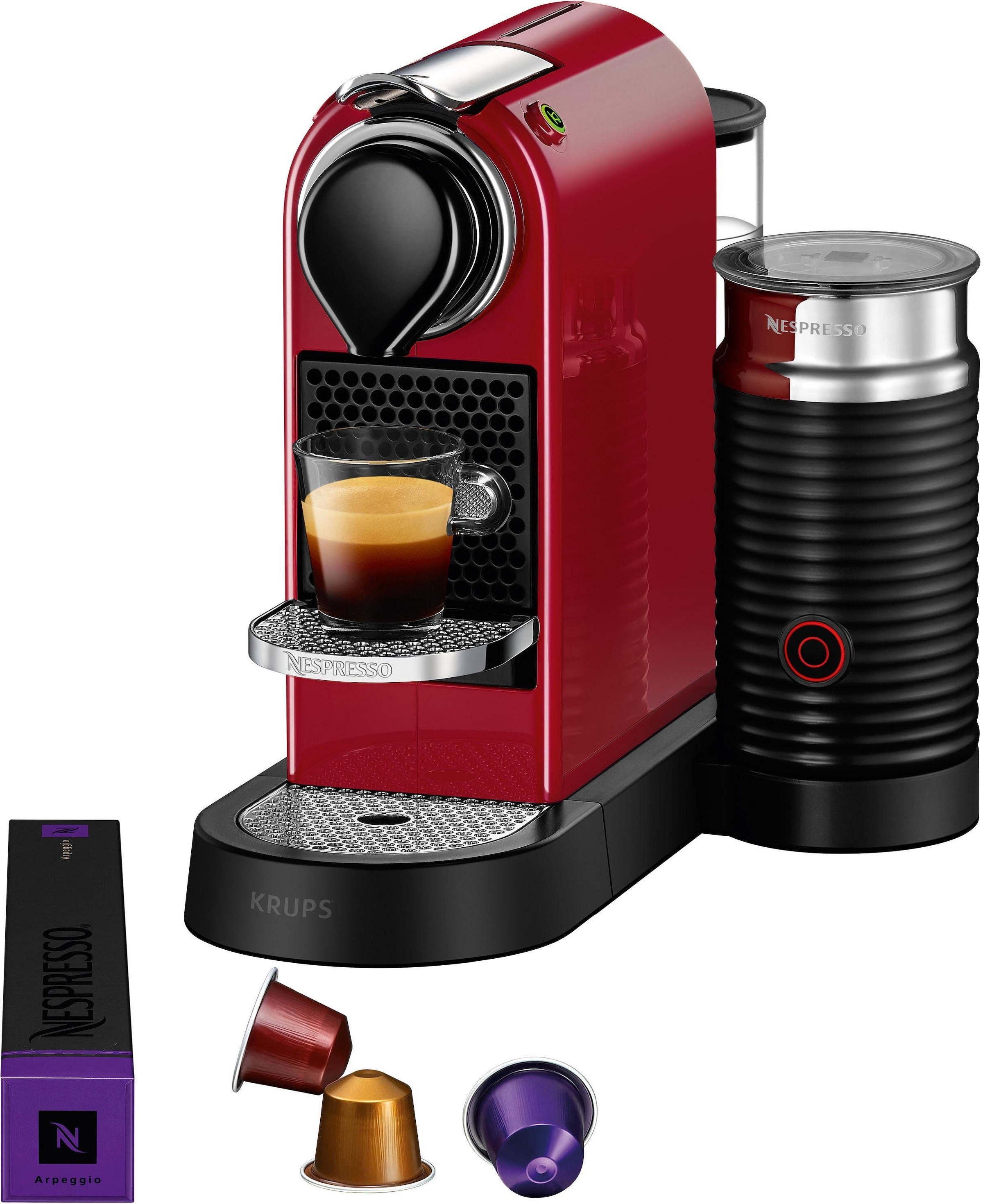 Nespresso Kapselmaschine »XN7615 CitiZ & Milk von Krups«, inkl. Aeroccino Milchaufschäumer, Willkommenspaket mit 7 Kapseln