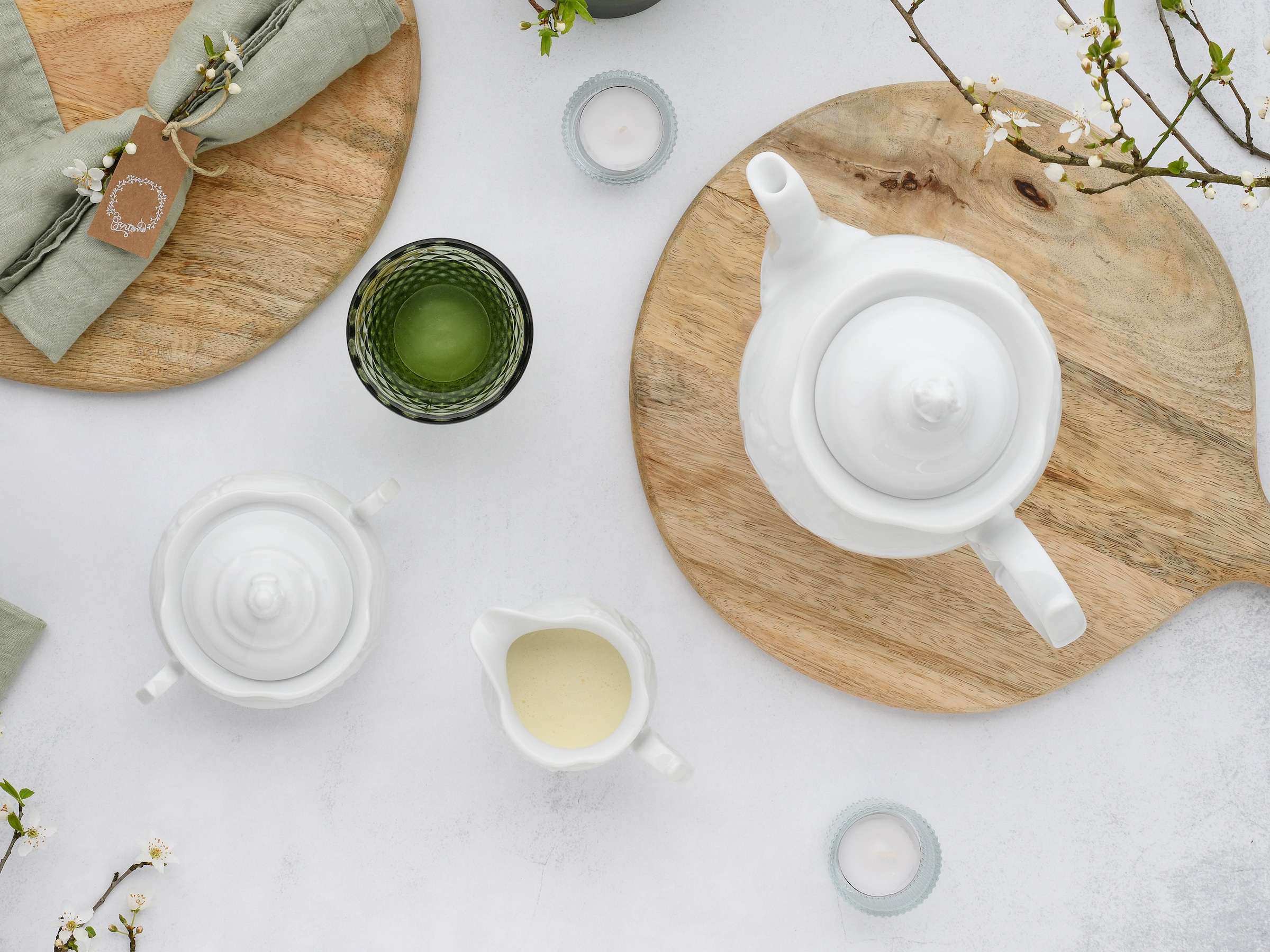 CreaTable Milch- und Zuckerset »Frederike Weiss, Kaffeegarnitur 3-tlg.« Klassisch, Zeitlos