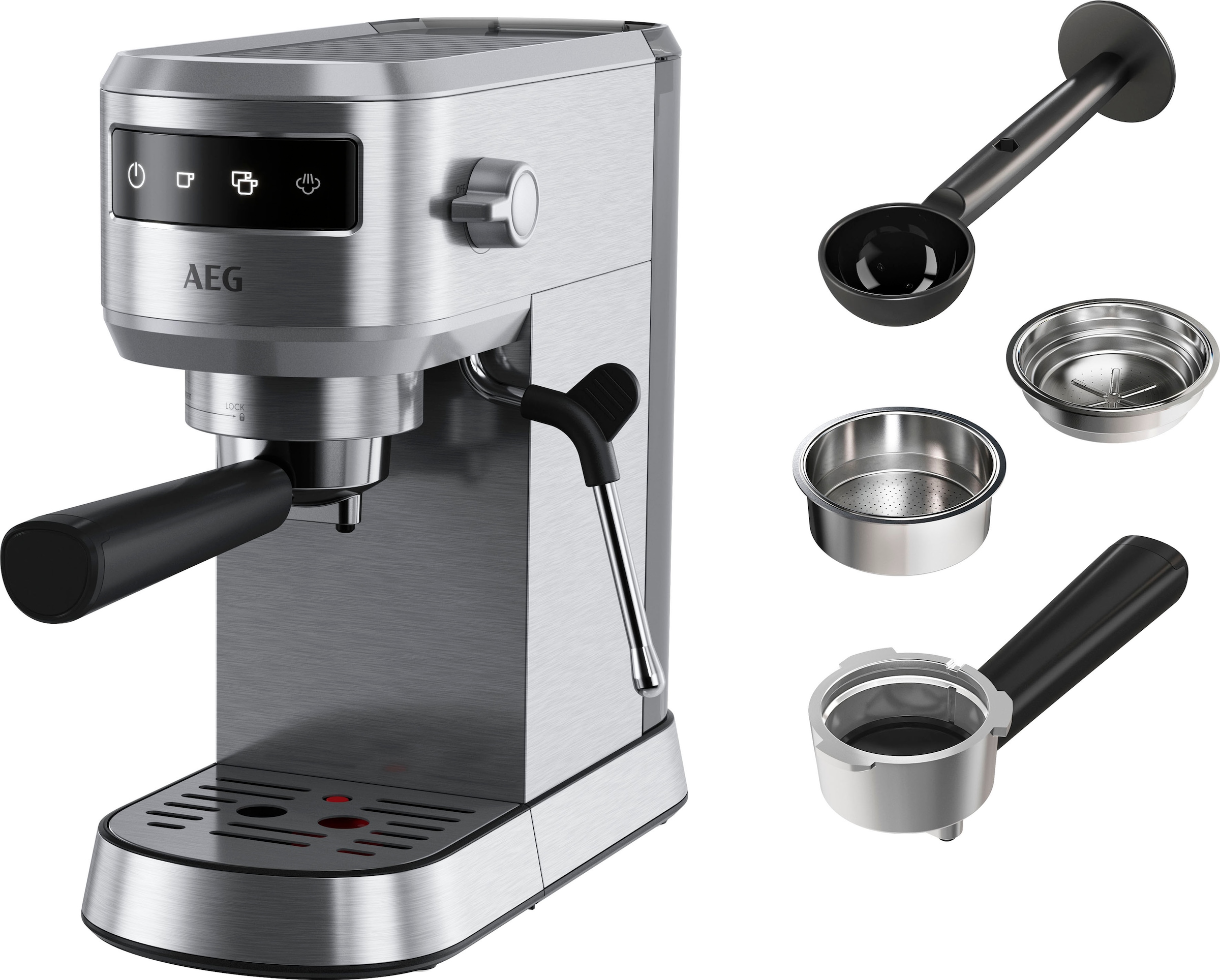 AEG Espressomaschine »Gourmet 6 EC6-1-6ST«, Korbfilter, Siebträger