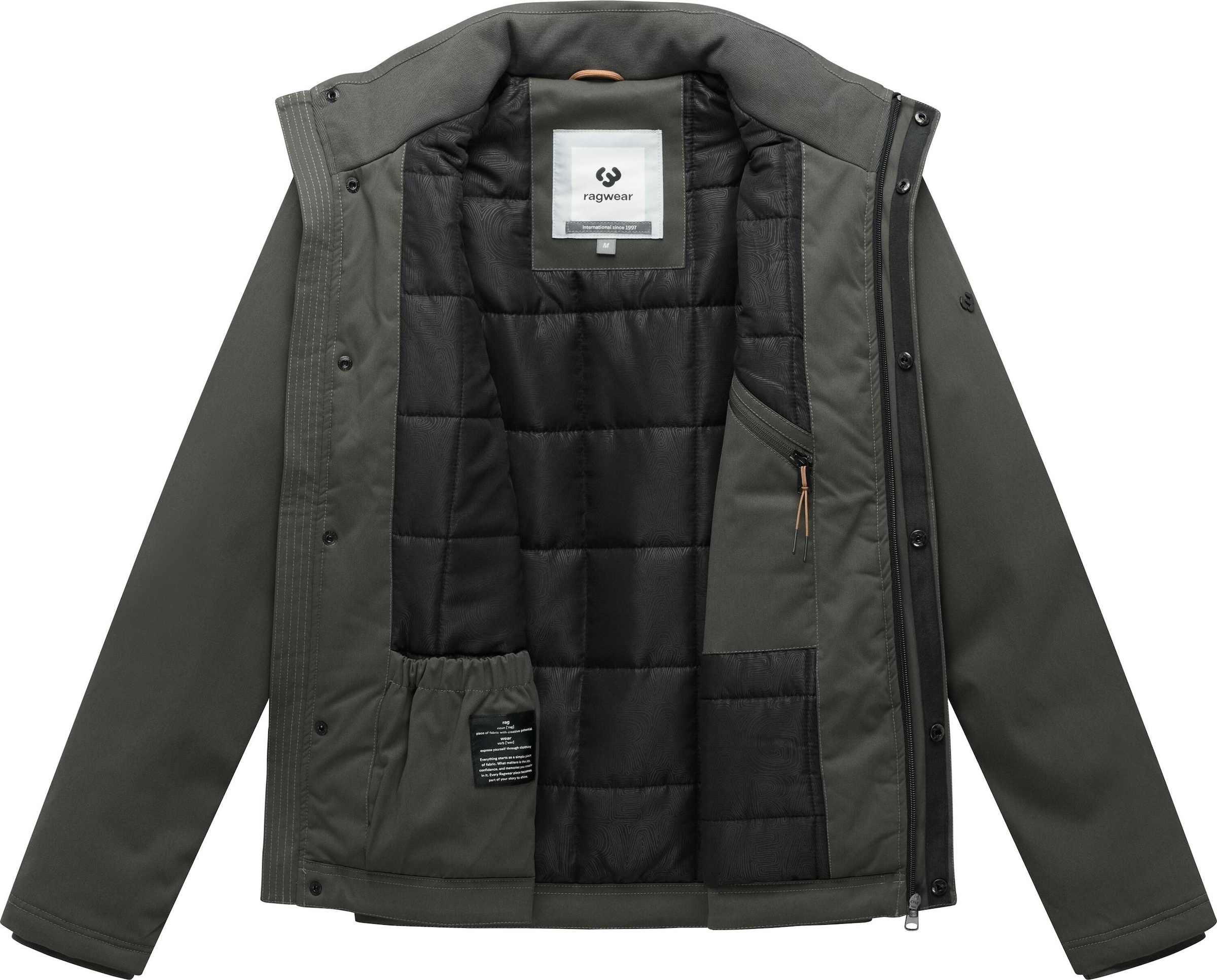 Ragwear Winterjacke »Outdoorjacke Dunore Y« ohne Kapuze Warme Jacke mit Stehkragen