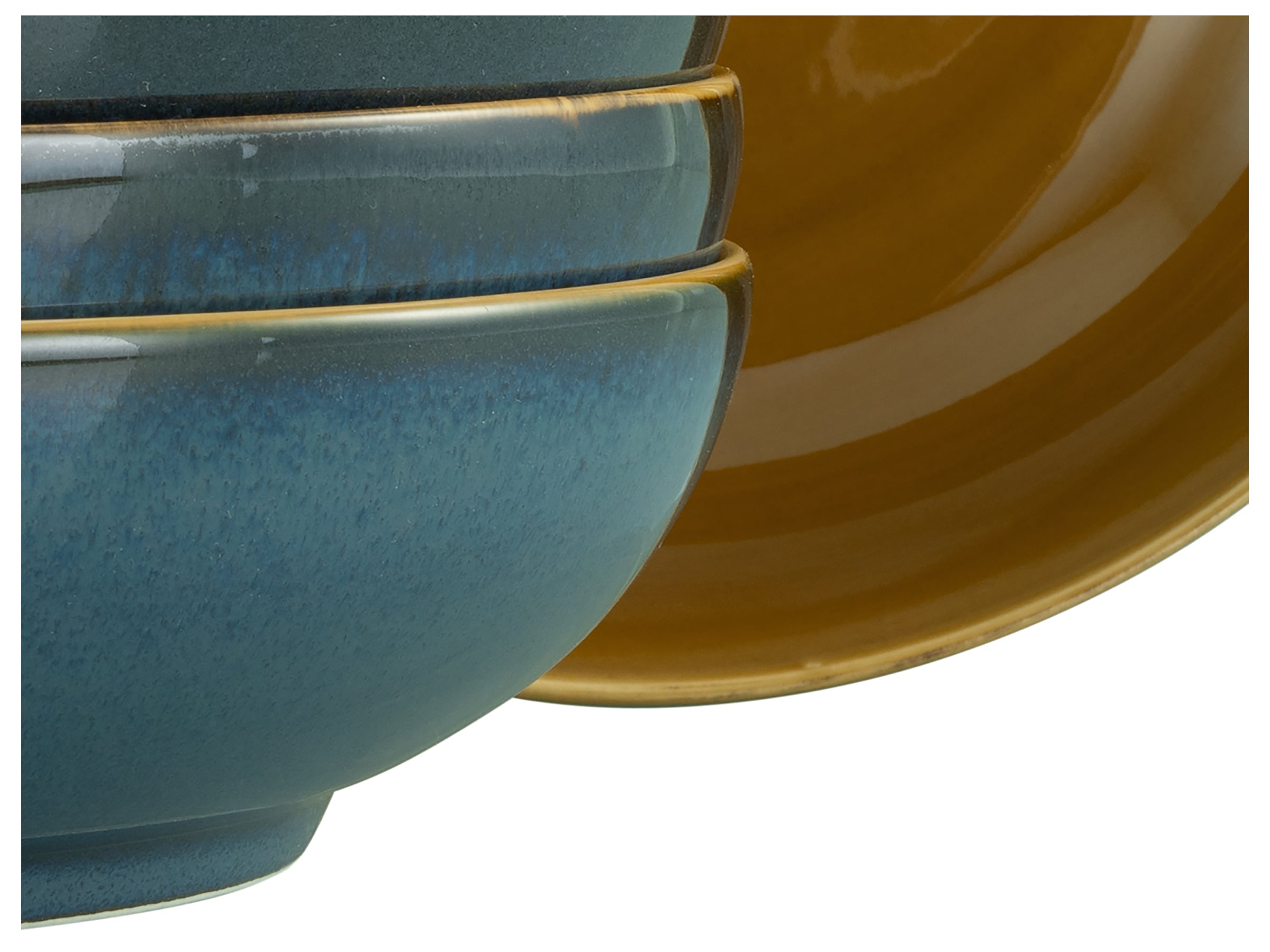 CreaTable Schale »Mallorca, Poke Bowl 4-tlg« 4 Stk. aus Steinzeug Spezialglasur mit Vintage Außenrand