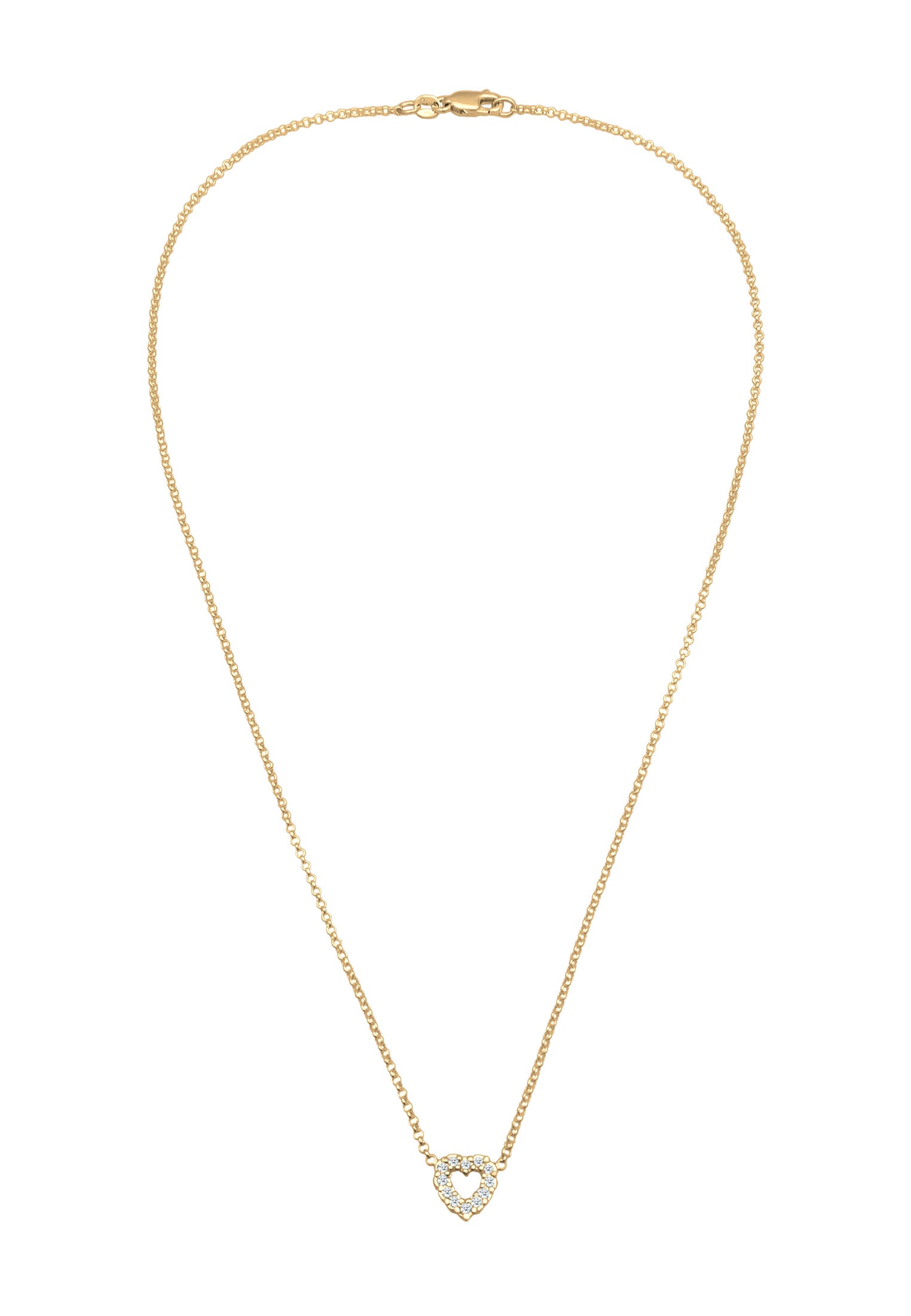 Elli DIAMONDS Silberkette »Halskette Herz Lab Grown Diamanten (0.18 ct) 925 Silber«