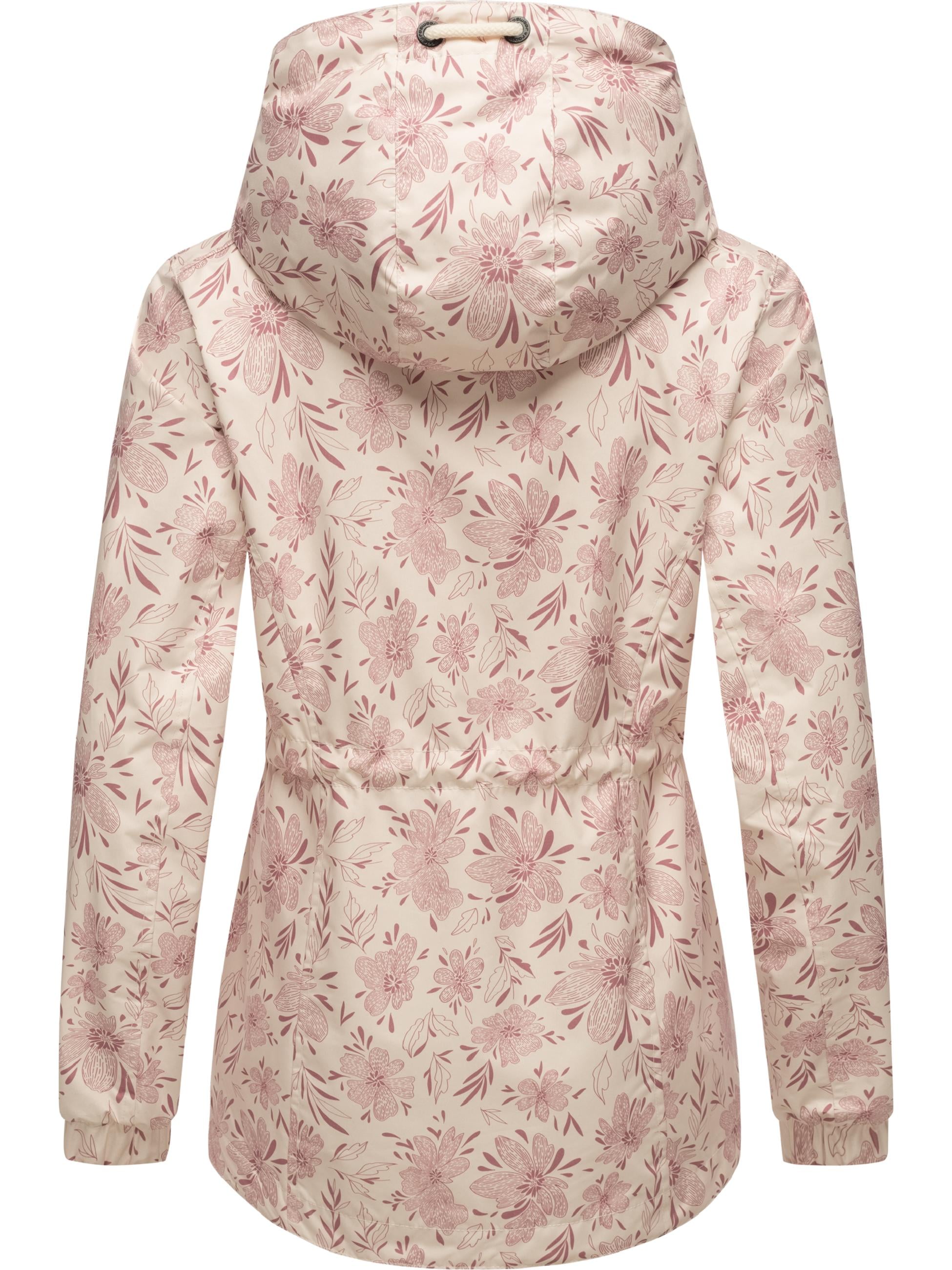 Ragwear Outdoorjacke »Übergangsjacke Dankka Spring«, mit Kapuze, Wasserdichte Damen Jacke mit floralem Allover-Print