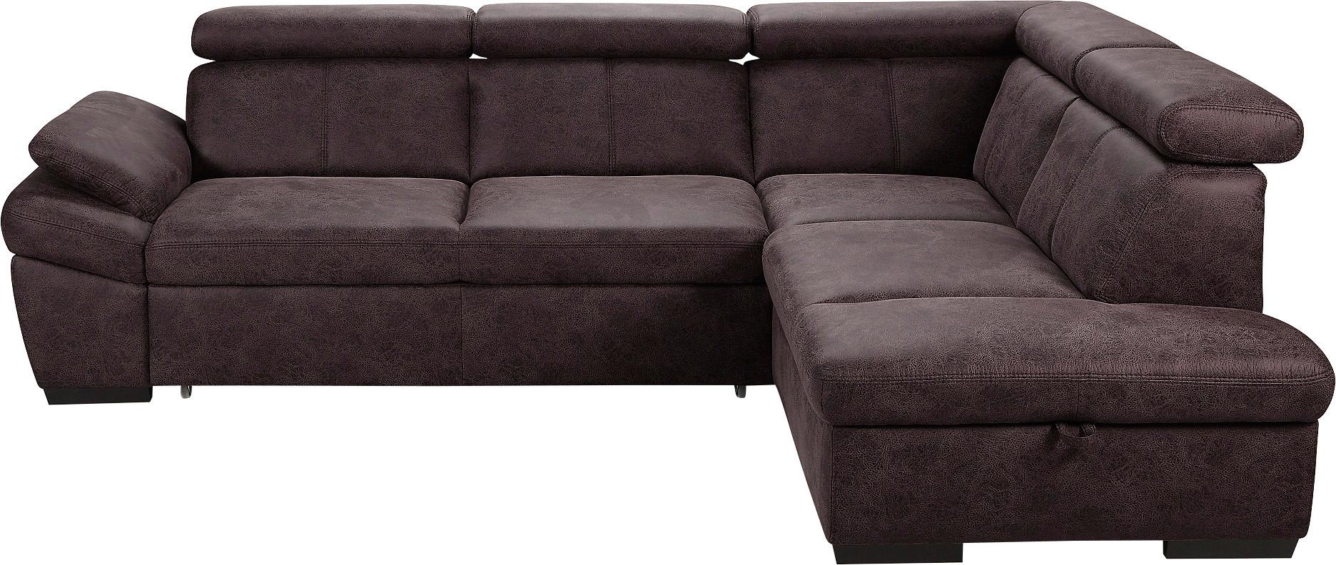 exxpo - sofa fashion Ecksofa »Salerno, klassisch modernes Funktionssofa, hoher Sitzkomfort, L-Form«, inkl. Kopf- und Armteilverstellung, wahlweise mit Bettfunktion
