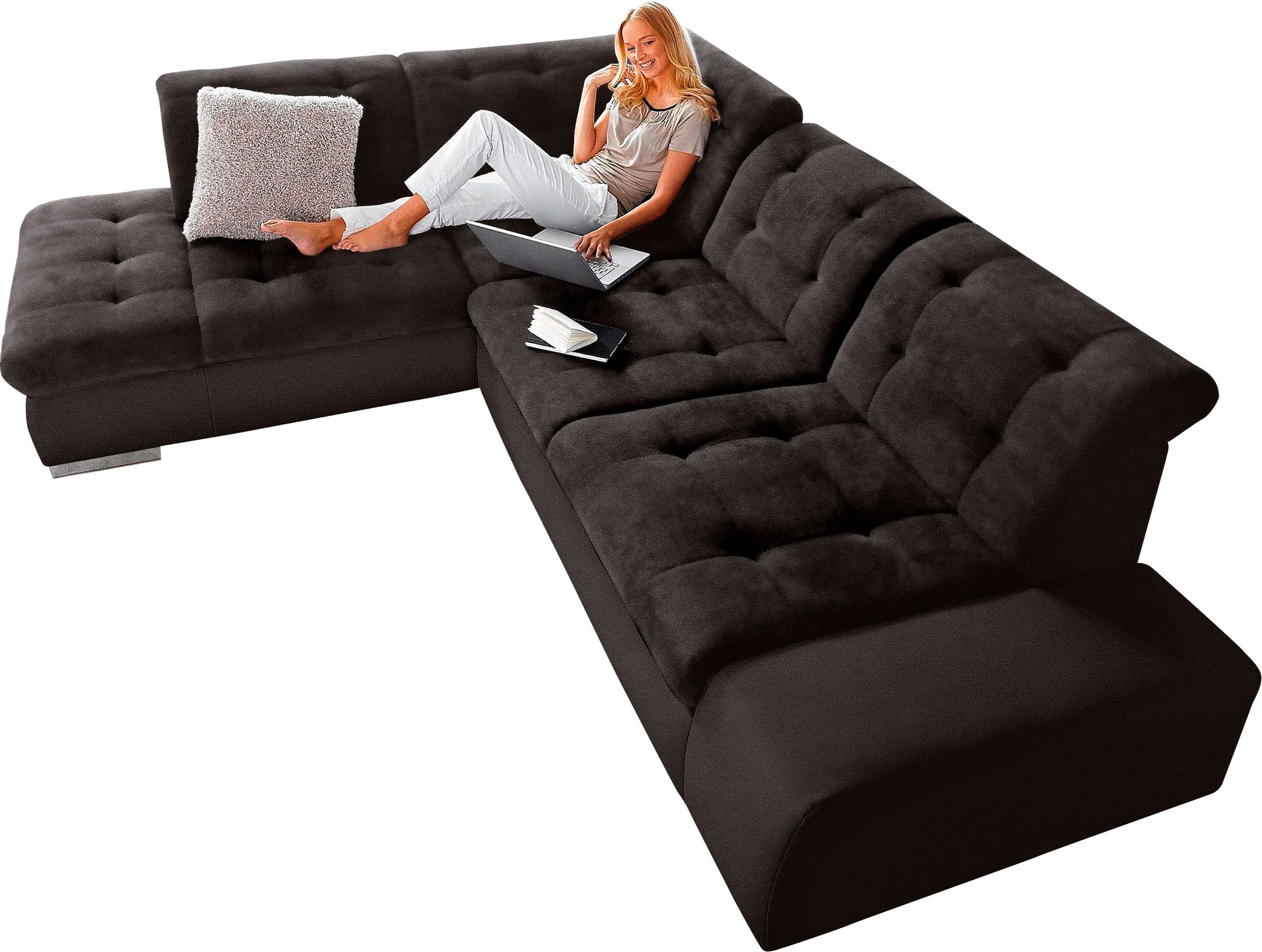 sit&more Ecksofa »Pale L-Form«, inklusive Kopfteilverstellung, wahlweise mit Bettfunktion