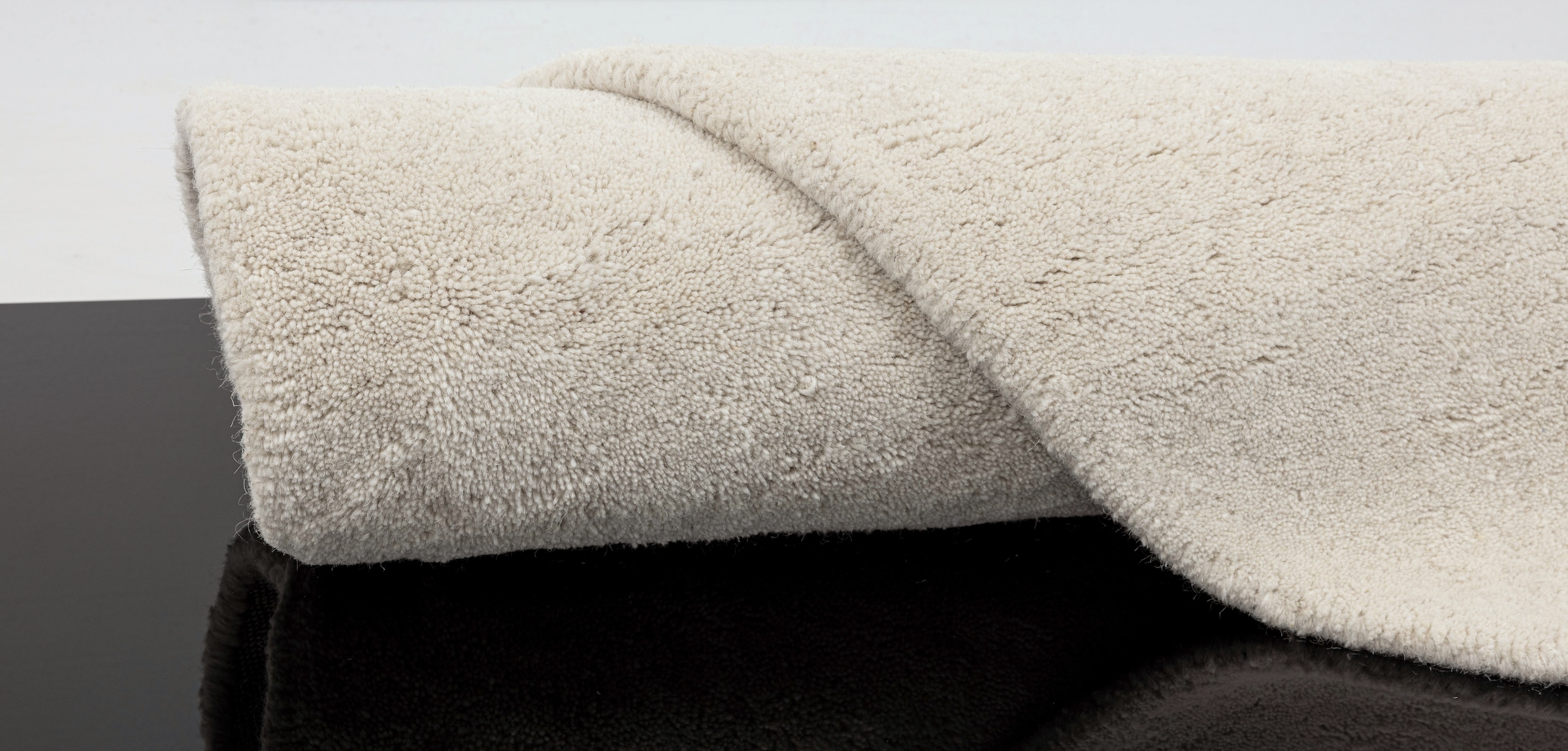 my home Wollteppich »Gabbo Natur, Handgefertigt, Teppich, reine Wolle, meliert« rund 14 mm Höhe besonders weich und dicht