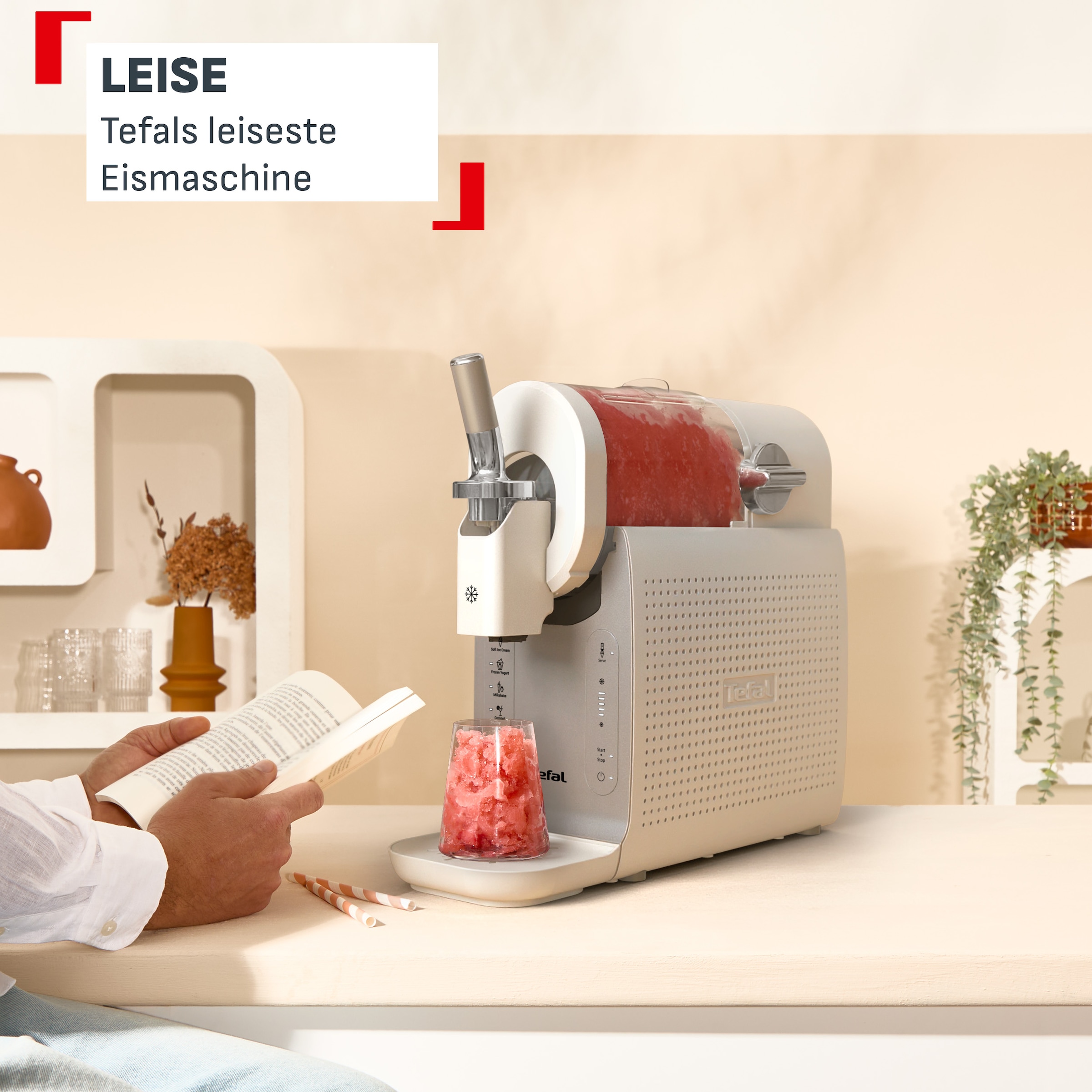 Tefal Slush-Eismaschine »Freezi« 5 Automatikprogramme, 8 Portionen in einer Zubereitung, Spülprogramm