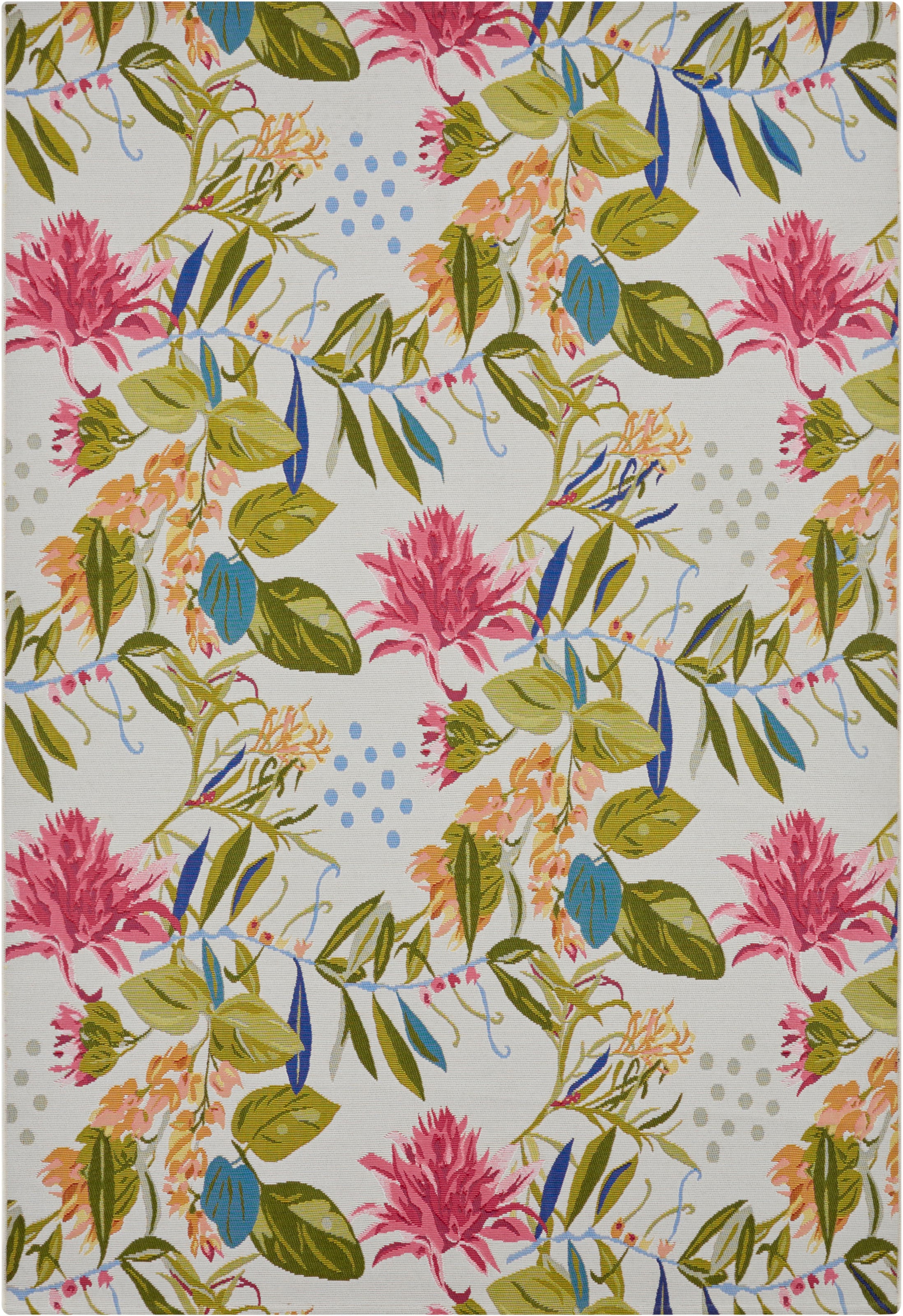 HANSE Home Outdoorteppich »Flowers and Leaves«, rechteckig, 3 mm Höhe, In-& Outdoor, Teppich, Wetterfest, Balkon, Garten, Wohnzimmer, Floral