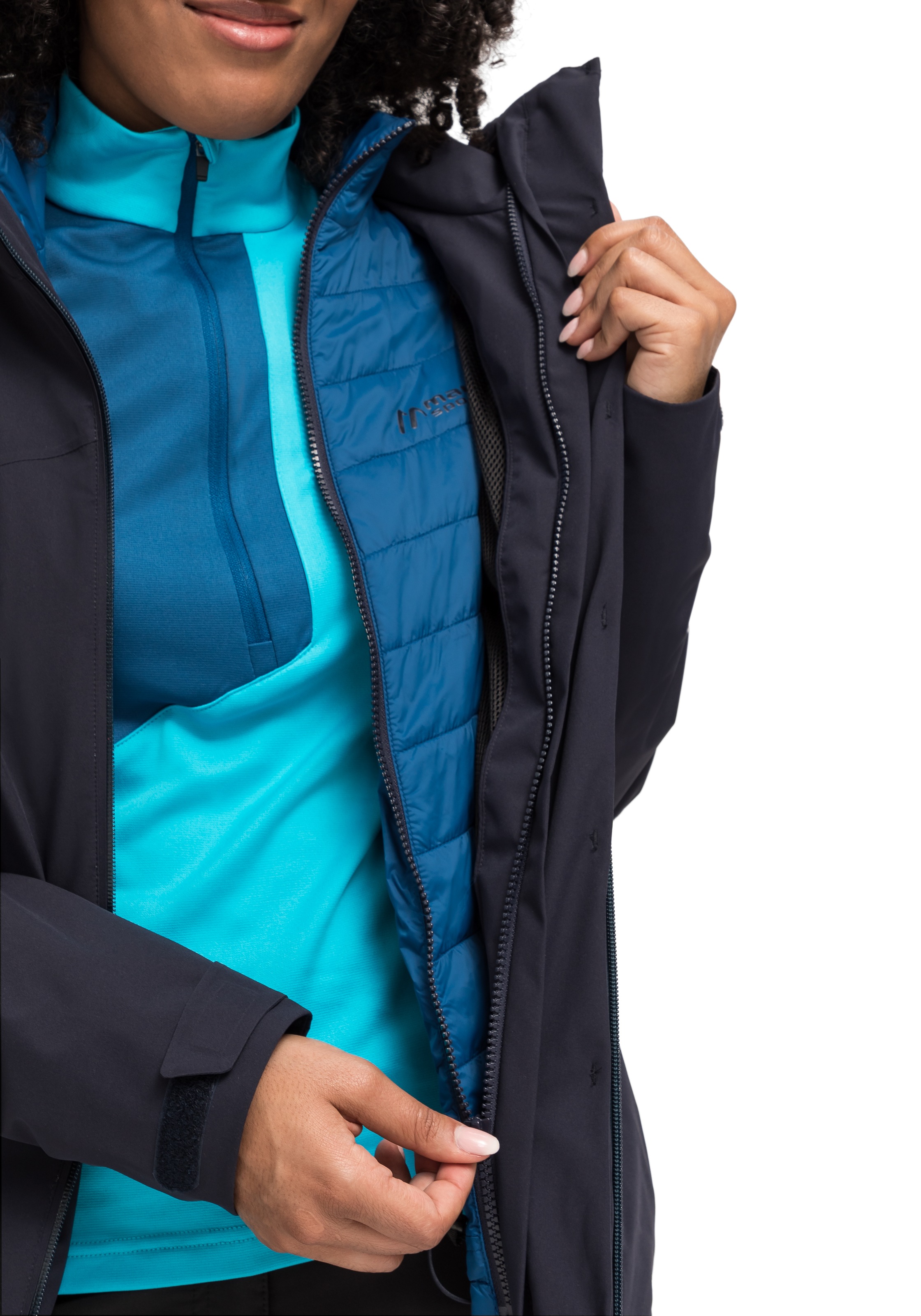 Maier Sports Outdoorjacke »Ribut Long W«, Damen Wanderjacke, atmungsaktiv und wasserdicht, Regenjacke mit Kapuze