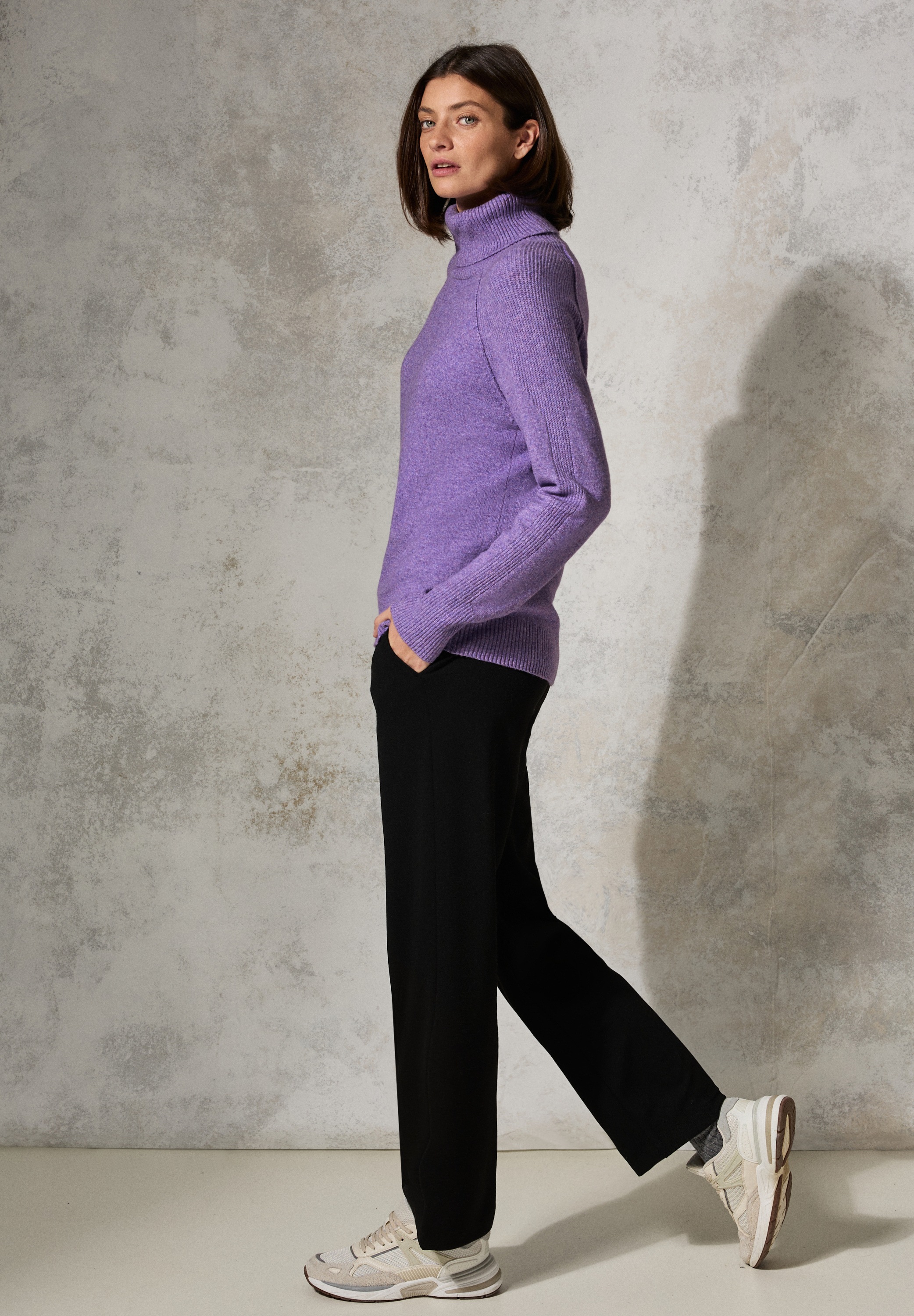 Cecil Rollkragenpullover, mit Rippbündchen