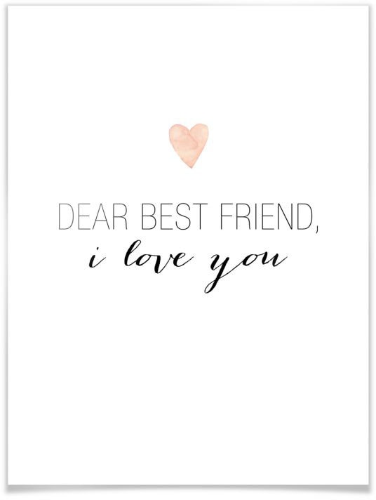 Wall-Art Poster »Zitat Beste Freunde i love you«, Schriftzug, (1 St.),  Poster, Wandbild, Bild, Wandposter bequem kaufen