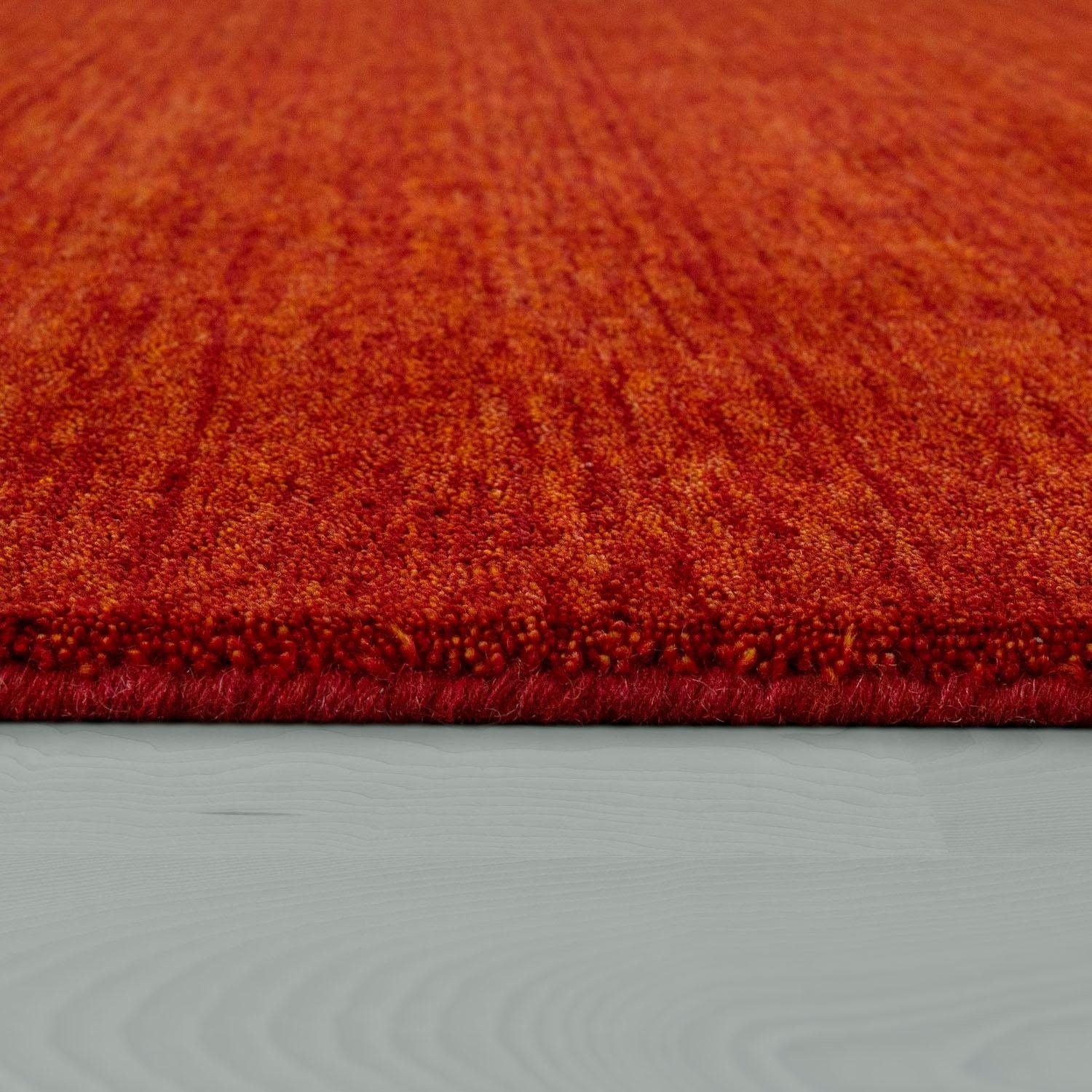 Paco Home Wollteppich »Atlas 100«, rechteckig, 14 mm Höhe, Gabbeh, Kurzflor, handgewebt, reine Wolle, Uni Farben