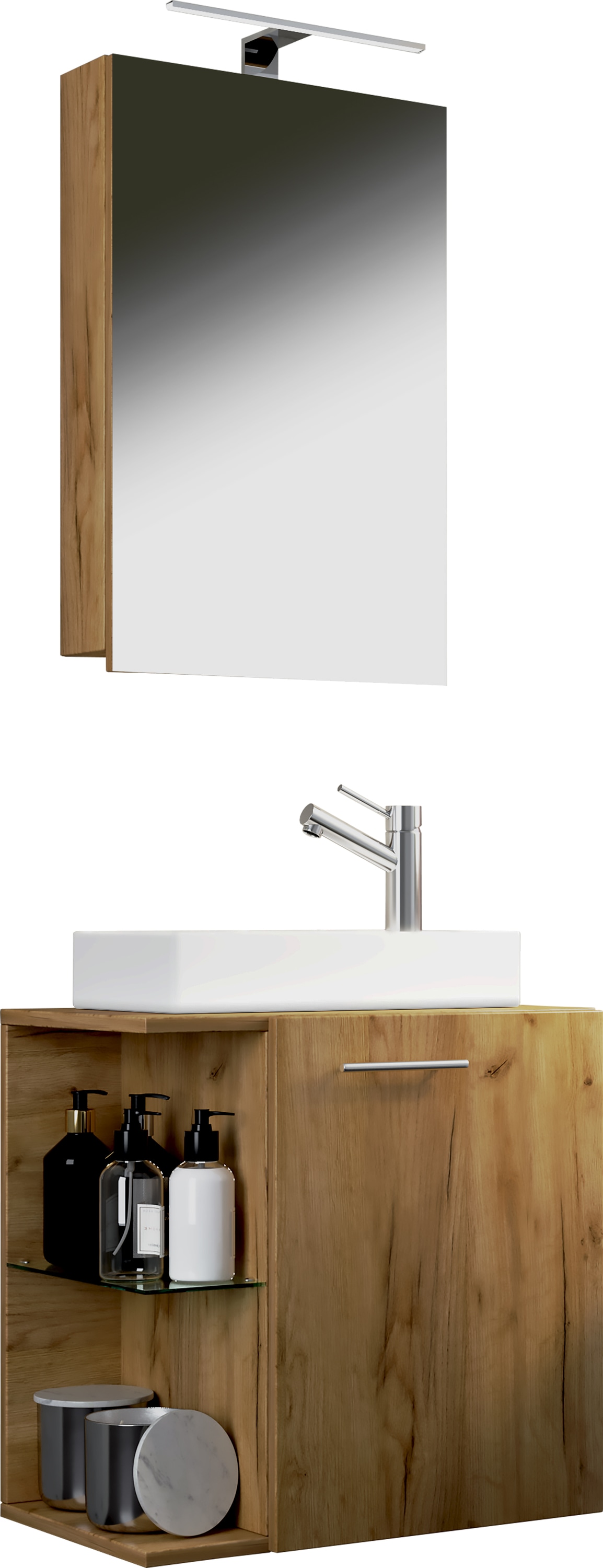 VCM Waschtisch "3-tlg Gäste WC Waschplatz Waschtisch Hausa Schrank" 3 Stk. tlg.