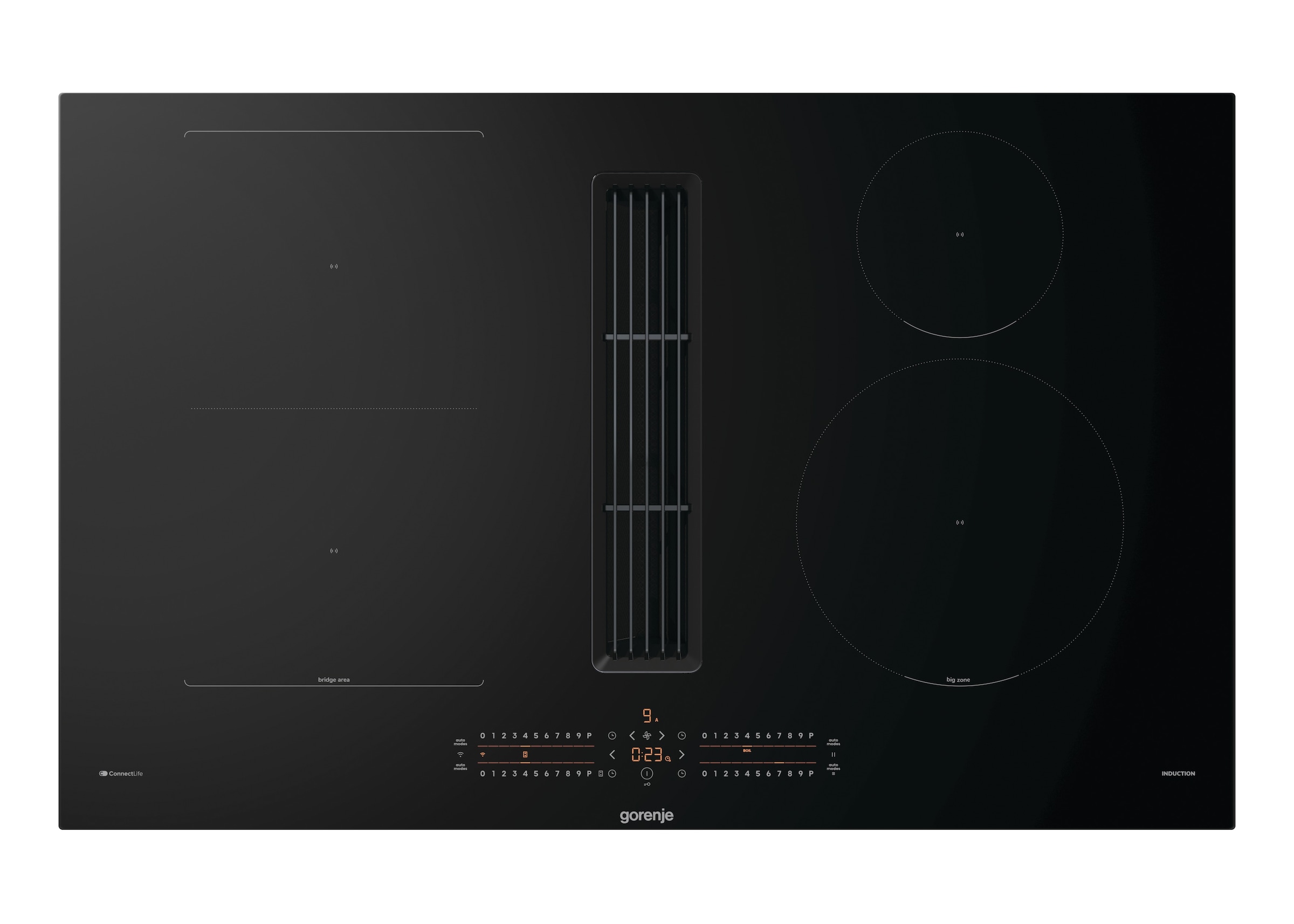 GORENJE, Kochfeld mit Dunstabzug »GEH8432BSCWF« 80cm Induktionskochfeld mit Dunstabzug, schwarz, Kochfeld mit Dunstabzug