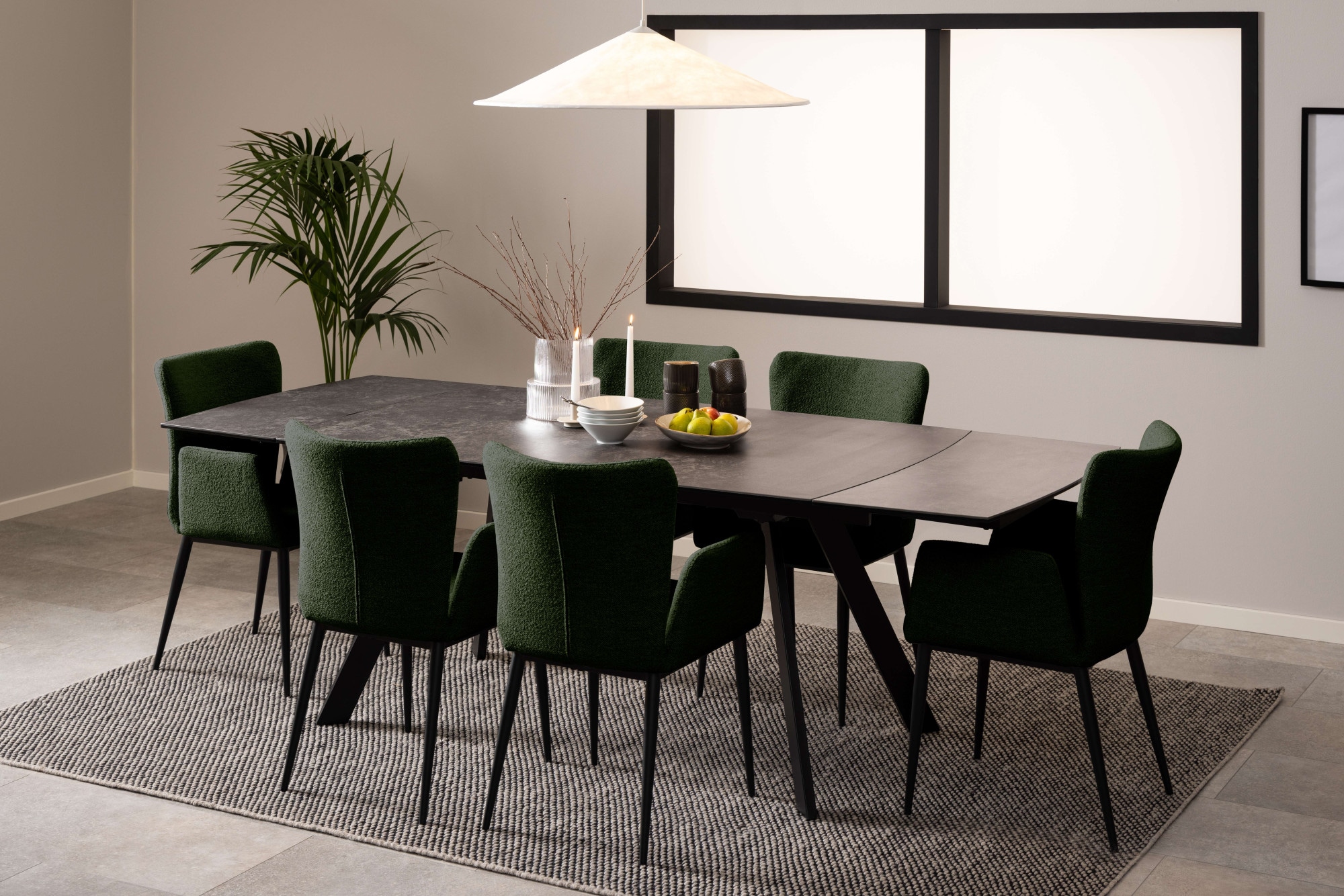 ACTONA GROUP Esstisch »Blackburn Tisch, Esszimmertisch,«, Platte in Keramik schwarz, Incl. Zusatzplatte, B: 160/240 cm