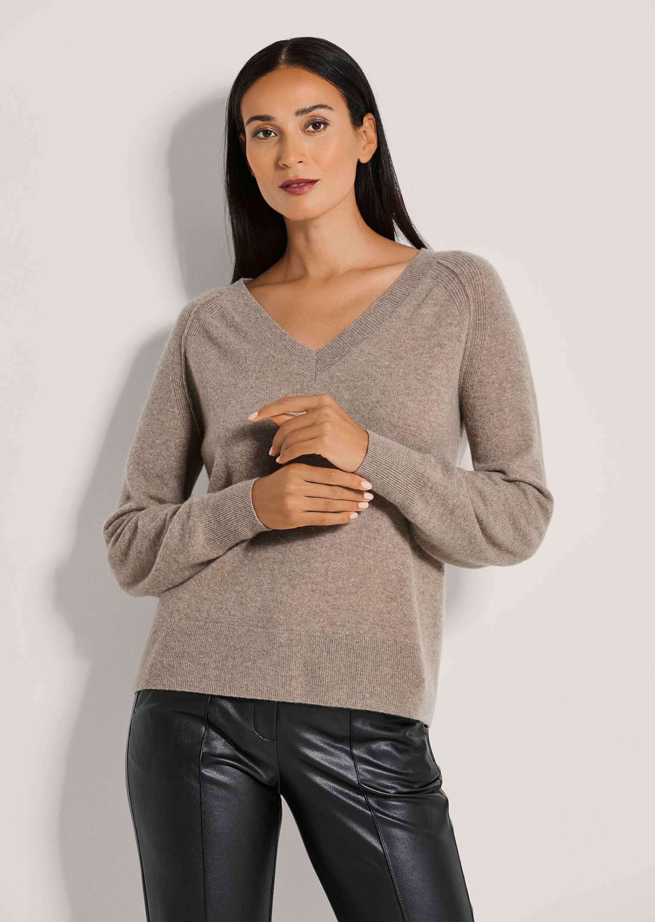 MADELEINE Longpullover »Pullover V-Pullover mit Kaschmir«
