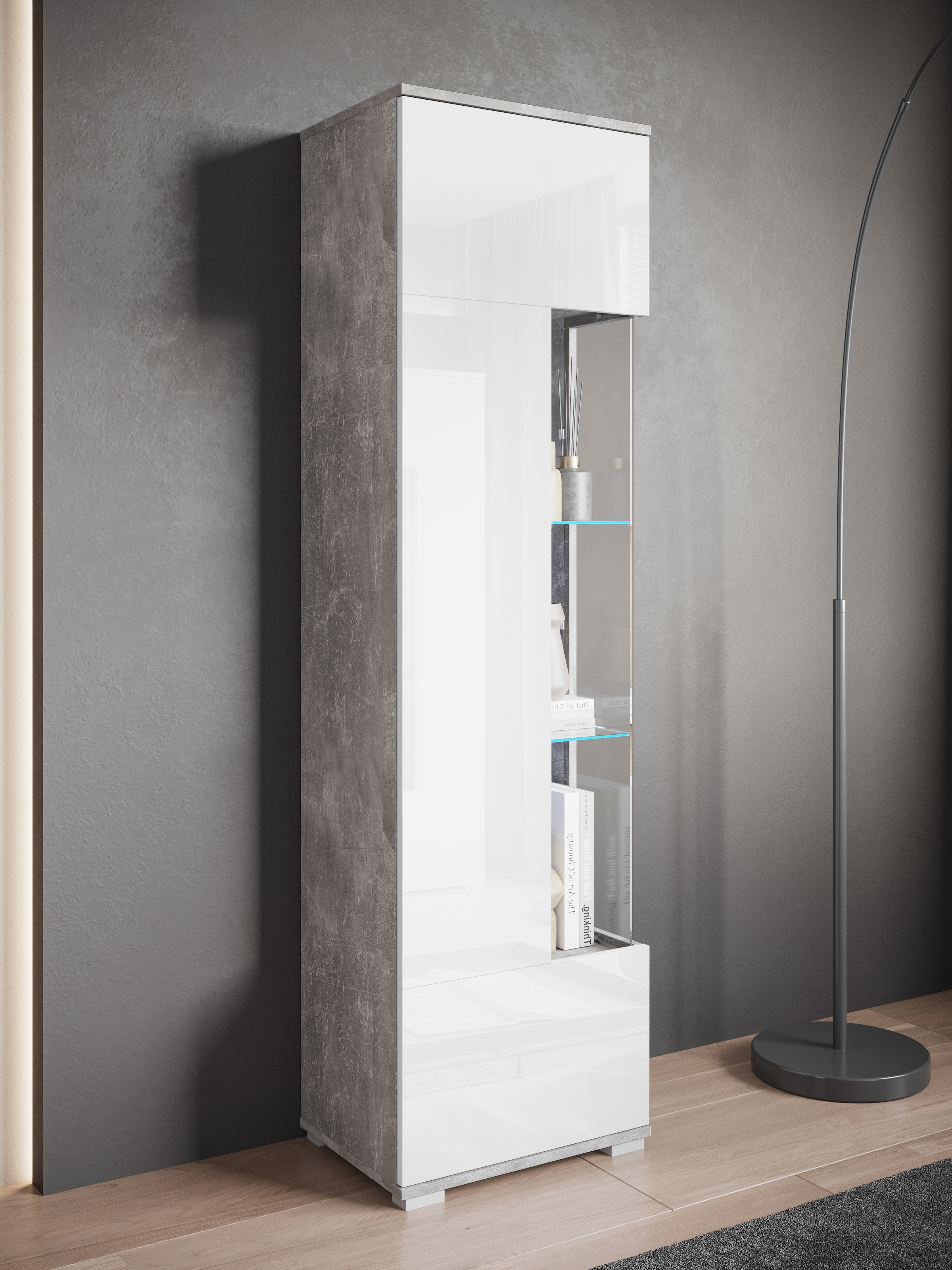 INOSIGN Vitrine »Kenia, stehend und hängend, Türanschlag wechselbar« 1 Stk. tlg. Vitrineschrank mit Glastüren 160 cm Höhe