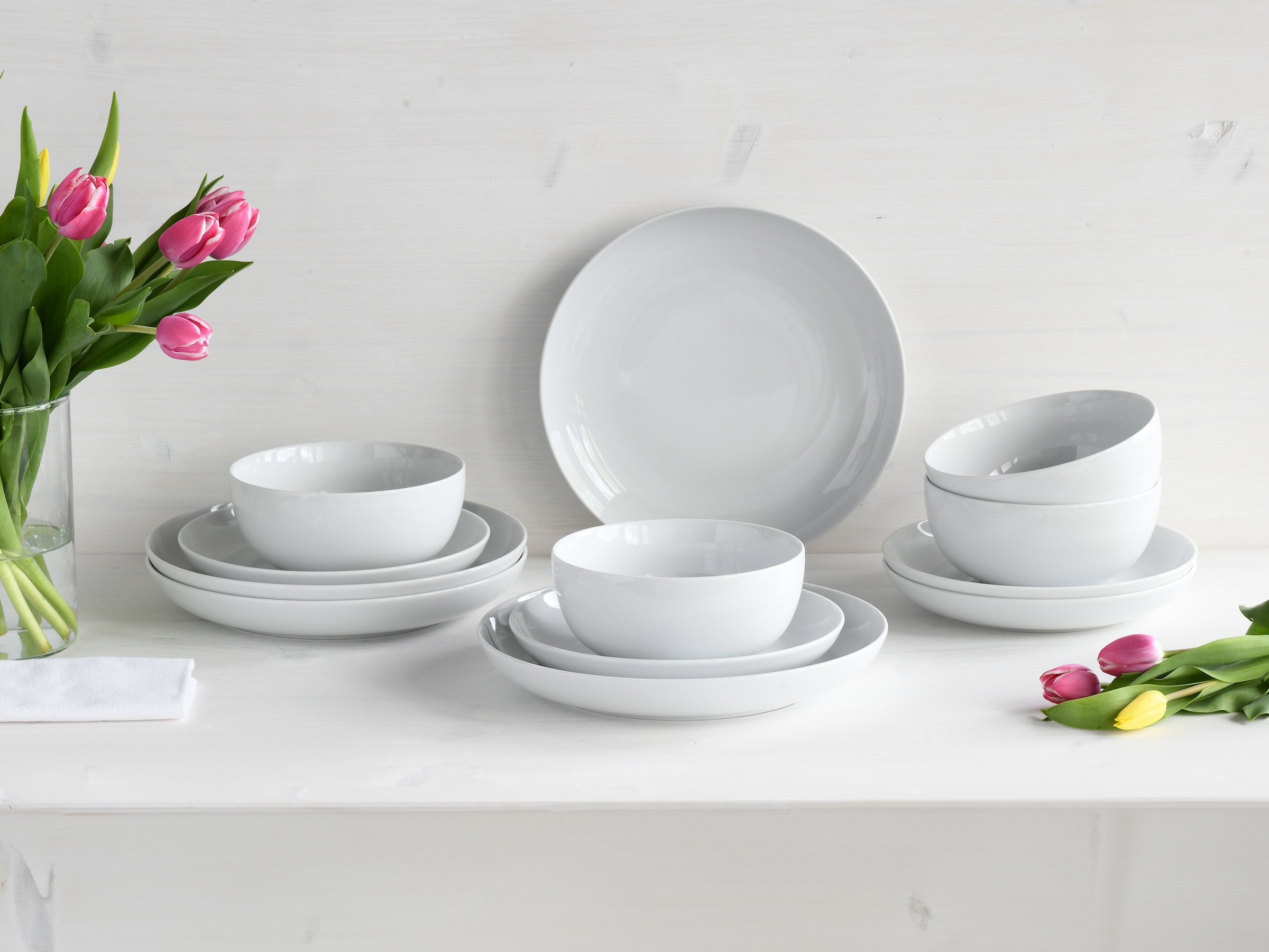 CreaTable Teller-Set »Allround Weiß, Tellerset 12-tlg« Teller Set, Daily Use, Zeitlos