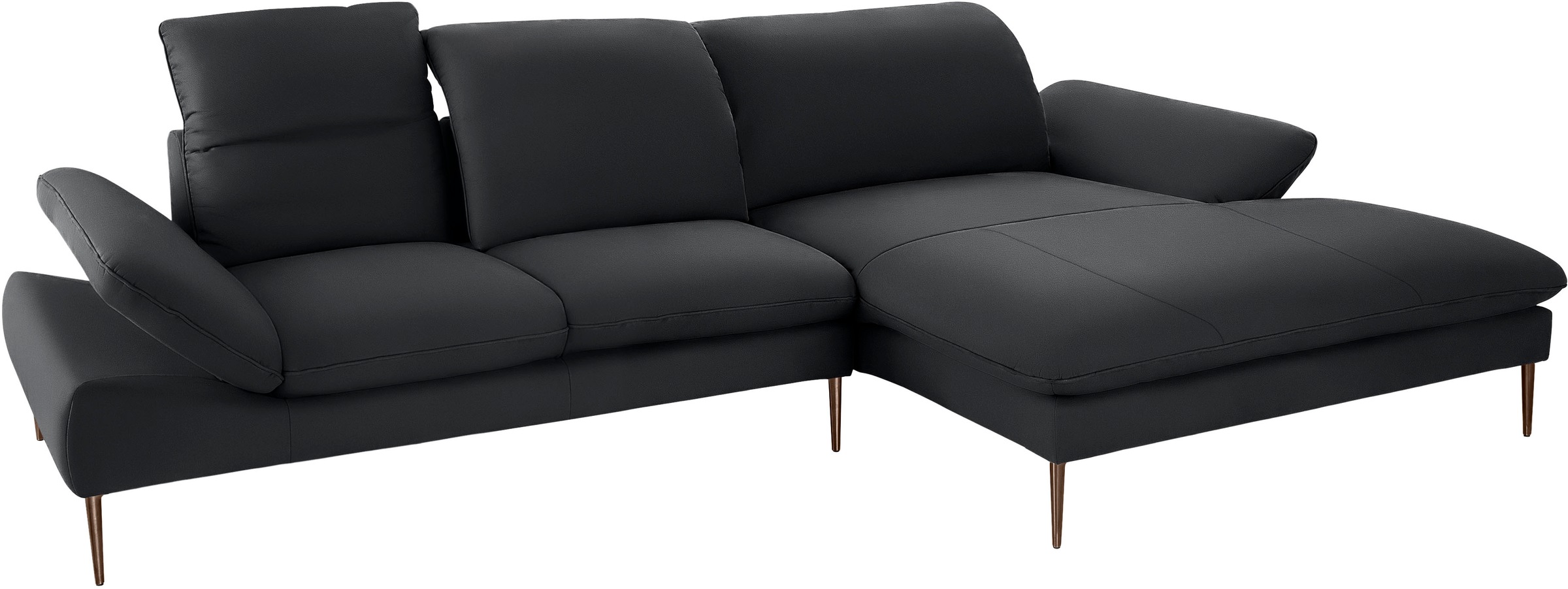 W.SCHILLIG Ecksofa »enjoy&MORE, Designsofa, bequem, elegant und zeitlos, L-Form«, Sitztiefenverstellung, Füße bronze pulverbeschichtet, Breite 340 cm