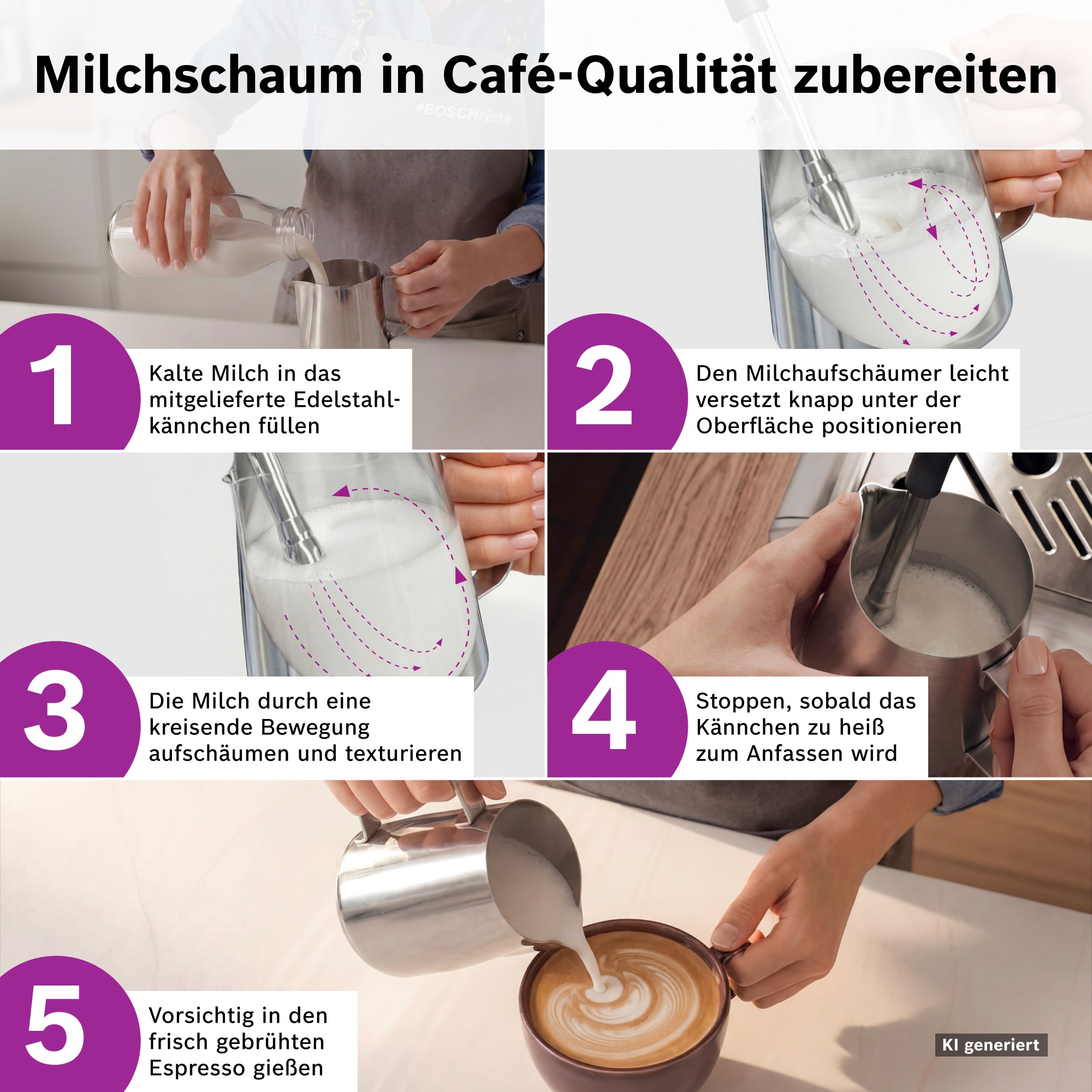 BOSCH Espressomaschine »Bosch halbautomatische Siebträgermaschine HomeCafé Serie 4« Integriertes Mahlwerk, 58mm-Siebträger, 30 Mahlgrade, 5 Direktwahl