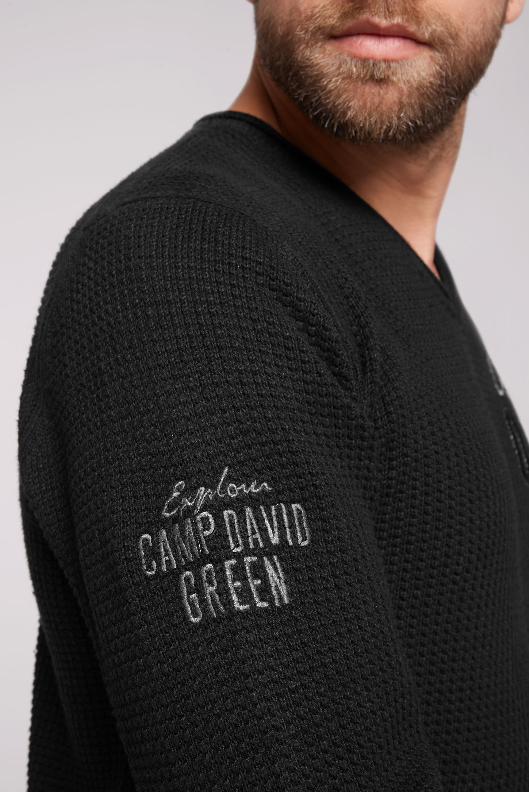 CAMP DAVID Strickpullover, mit Logo Print