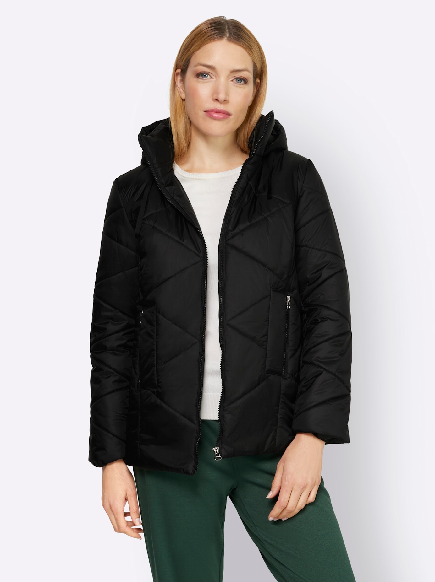 Steppjacke, mit Kapuze