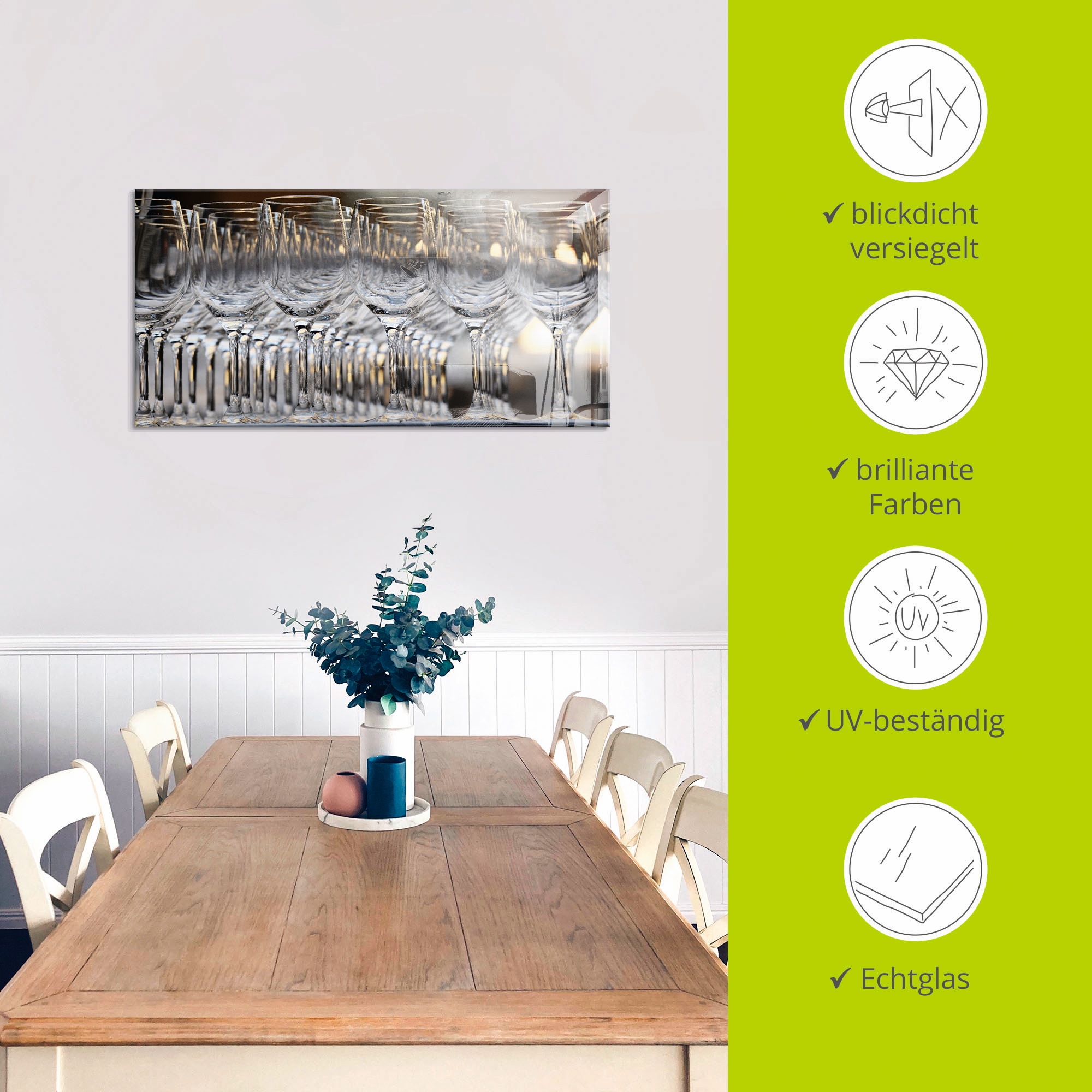 Artland Glasbild »Weingläser«, Geschirr & Besteck, (1 St.), in verschiedenen Größen