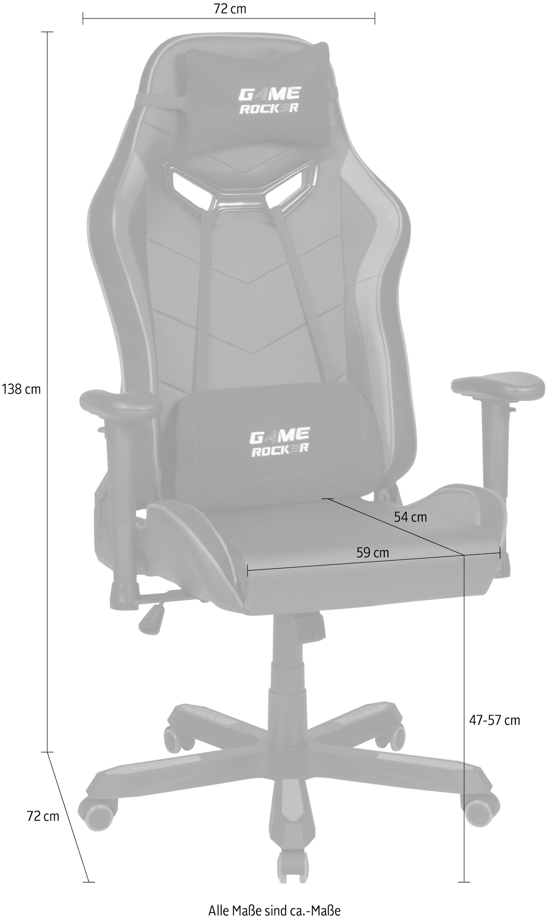 Garantie 3 UNIVERSAL L«, | XXL Jahre Kunstleder-Microfaser ➥ Gaming-Stuhl Rocker Duo G-30 Collection »Game