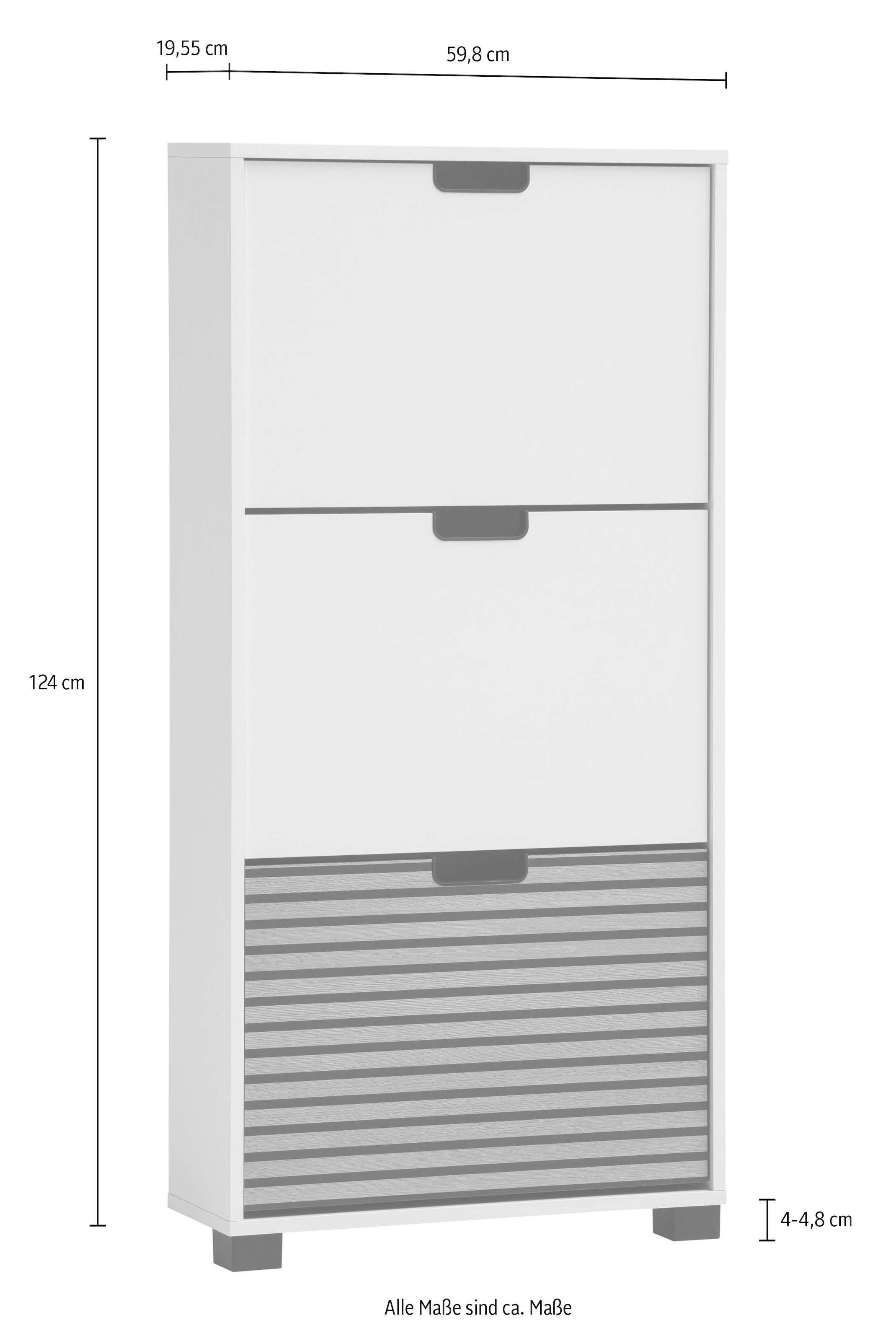 Schildmeyer Schuhschrank »Ryker Schuhschrank, Breite 59 cm«, (1 St.), eine Klappe in Akustikplatten-Optik, Platz für 9 Paar Schuhe