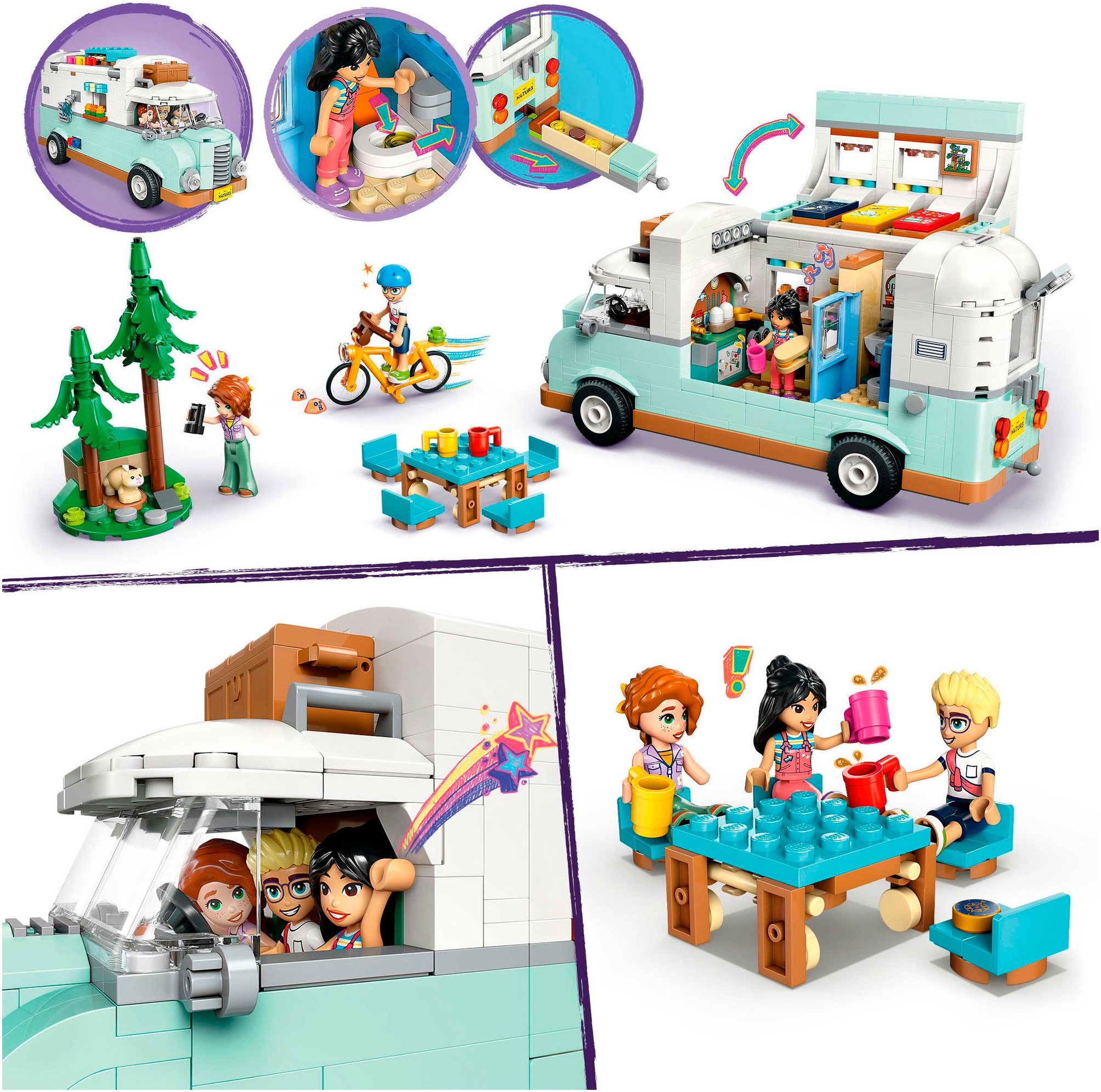 LEGO® Konstruktionsspielsteine »Wohnmobil (42663), LEGO Friends«, (778 St.), Made in Europe