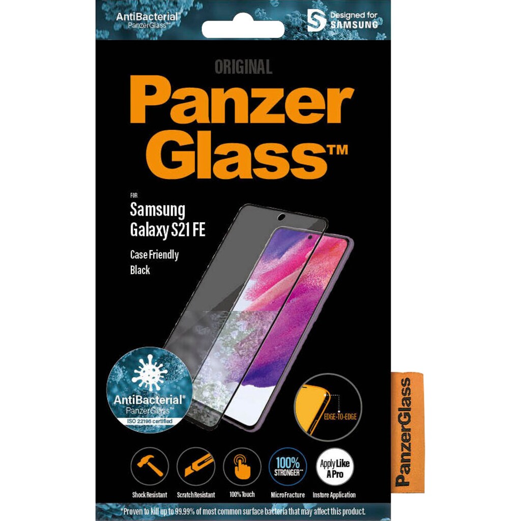 PanzerGlass Displayschutzglas »E2E Samsung Galaxy S21 FE CF Antibakt«, (1 St.)
