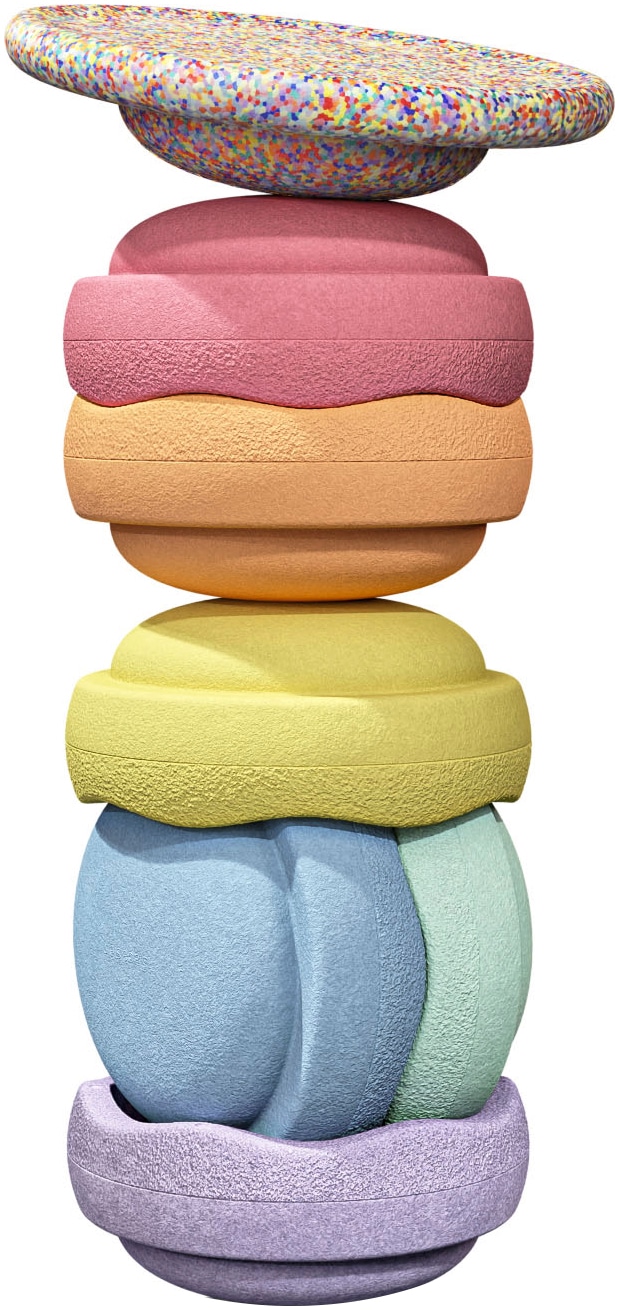 Stapelstein Balancetrainer »Stapelstein® Rainbow Set pastel« inklusive Balance Board