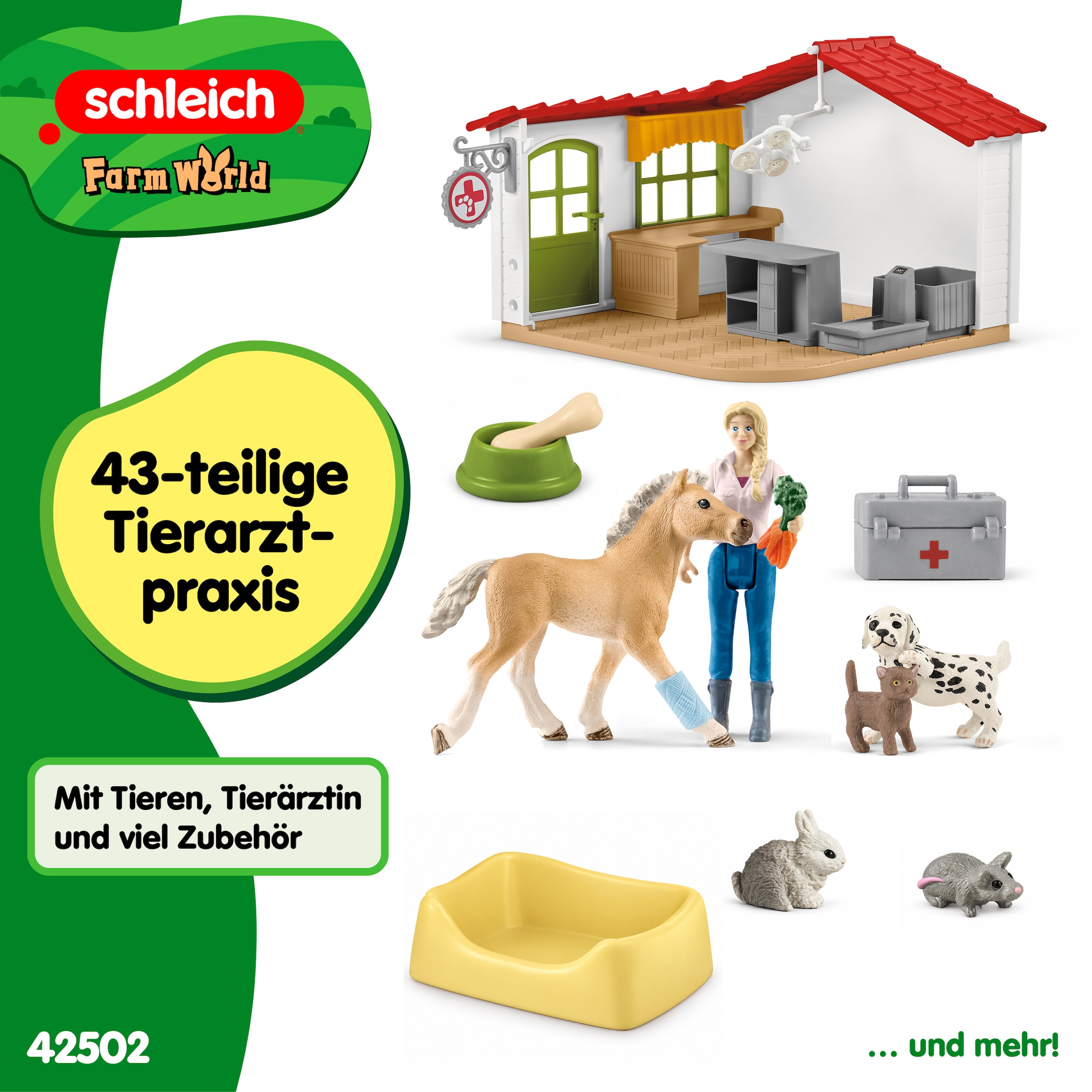 Schleich® Spielwelt »FARM WORLD, Tierarzt-Praxis mit Haustieren (42502)« Made in Europe