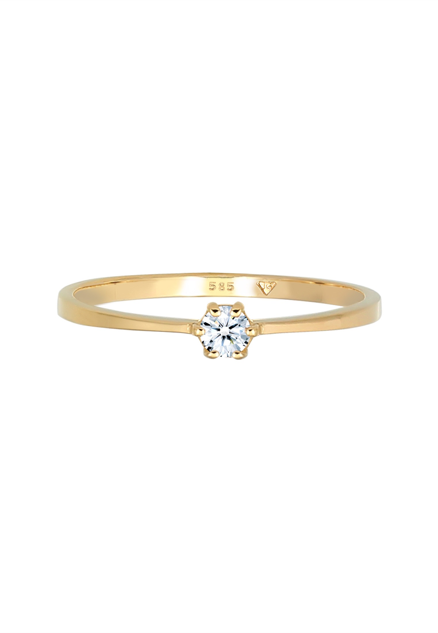 Elli DIAMONDS Verlobungsring »Ring Diamant Weiß Brillantschliff (0.11 ct) 585 Gelbgold«